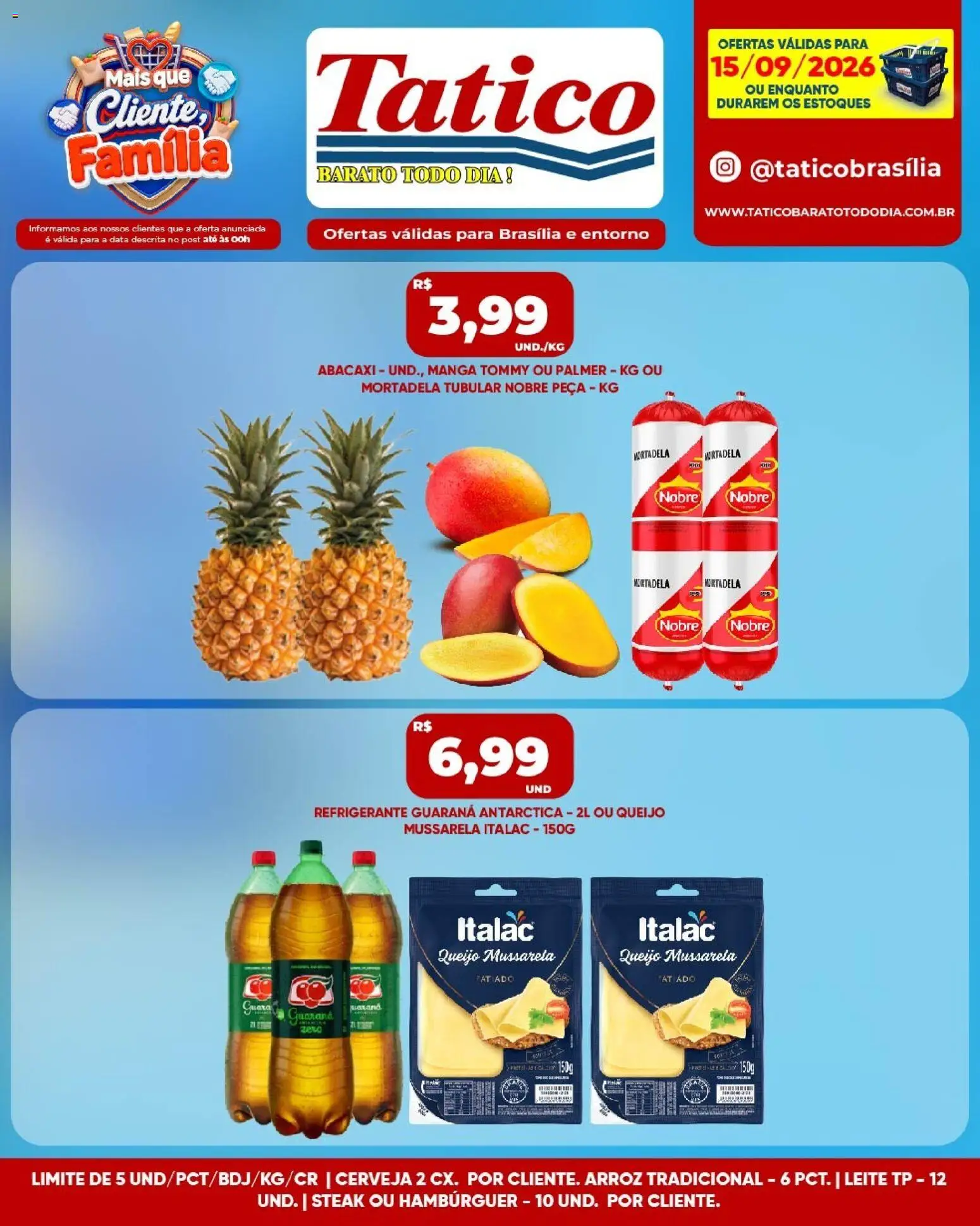 Tatico Folheto - válido de 15/09/2026 | Página: 5 | Produtos: Steak, Abacaxi, Hambúrguer, Mussarela