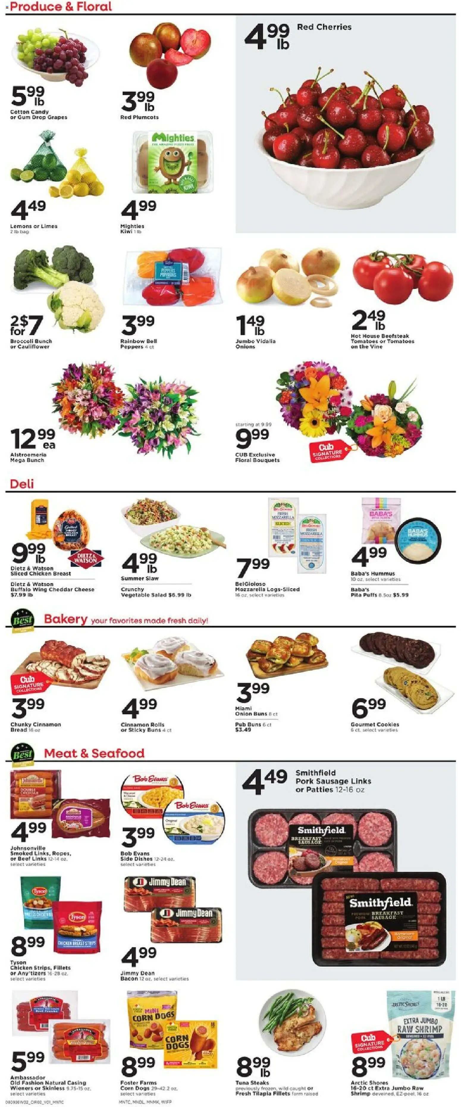 Cub Foods Weekly Ad - valid from 08/09/2026 | Page: 4 | Products: Shrimp, Beef, Salad, Cauliflower