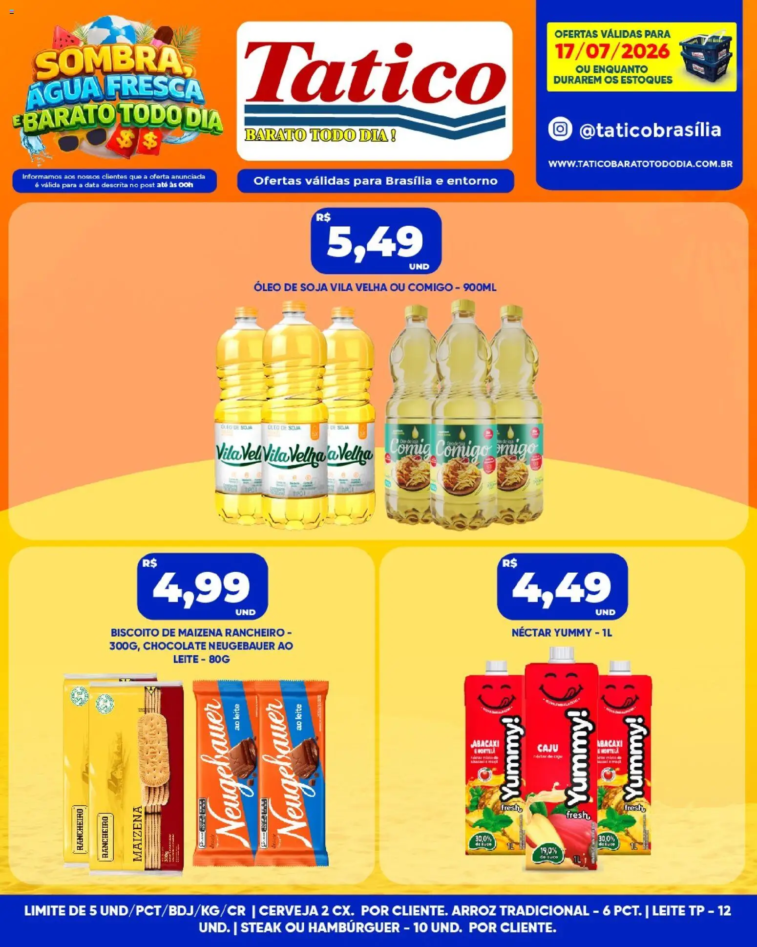 Tatico Folheto - válido de 17/07/2026 | Página: 4 | Produtos: Caju, Cerveja, Arroz, Soja
