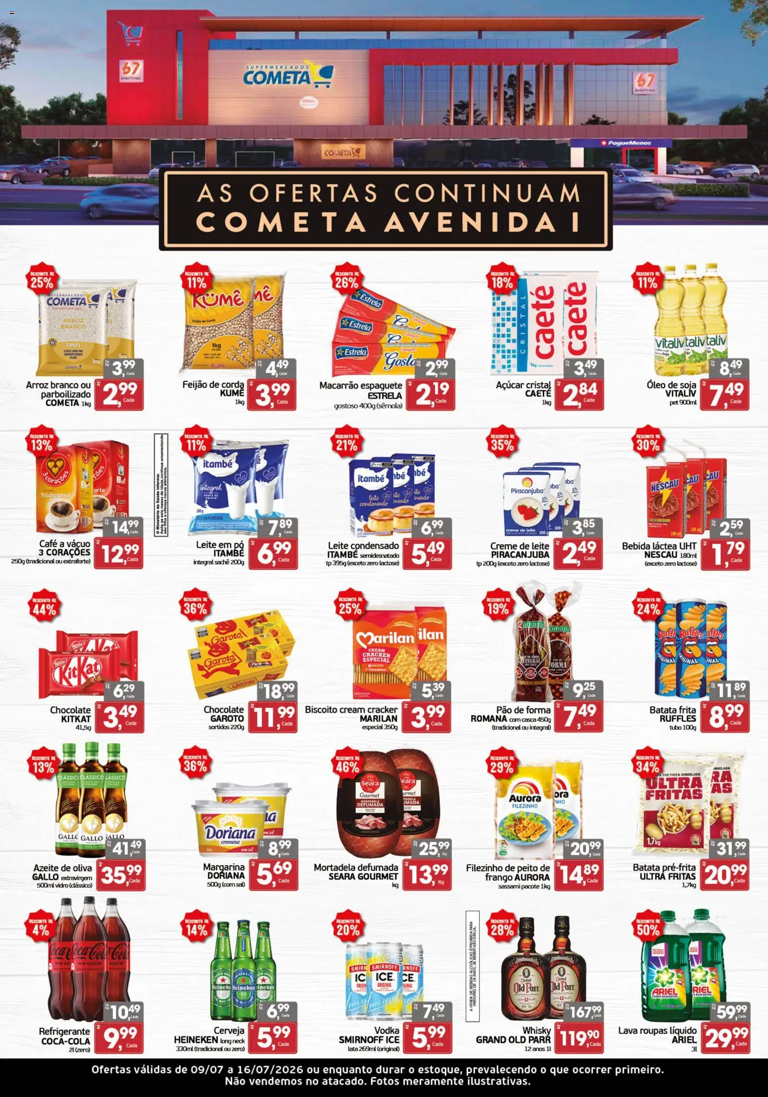 Cometa Supermercados Folheto - válido de 09/07/2026 | Página: 1 | Produtos: Creme, Creme de leite, Frango, Leite condensado