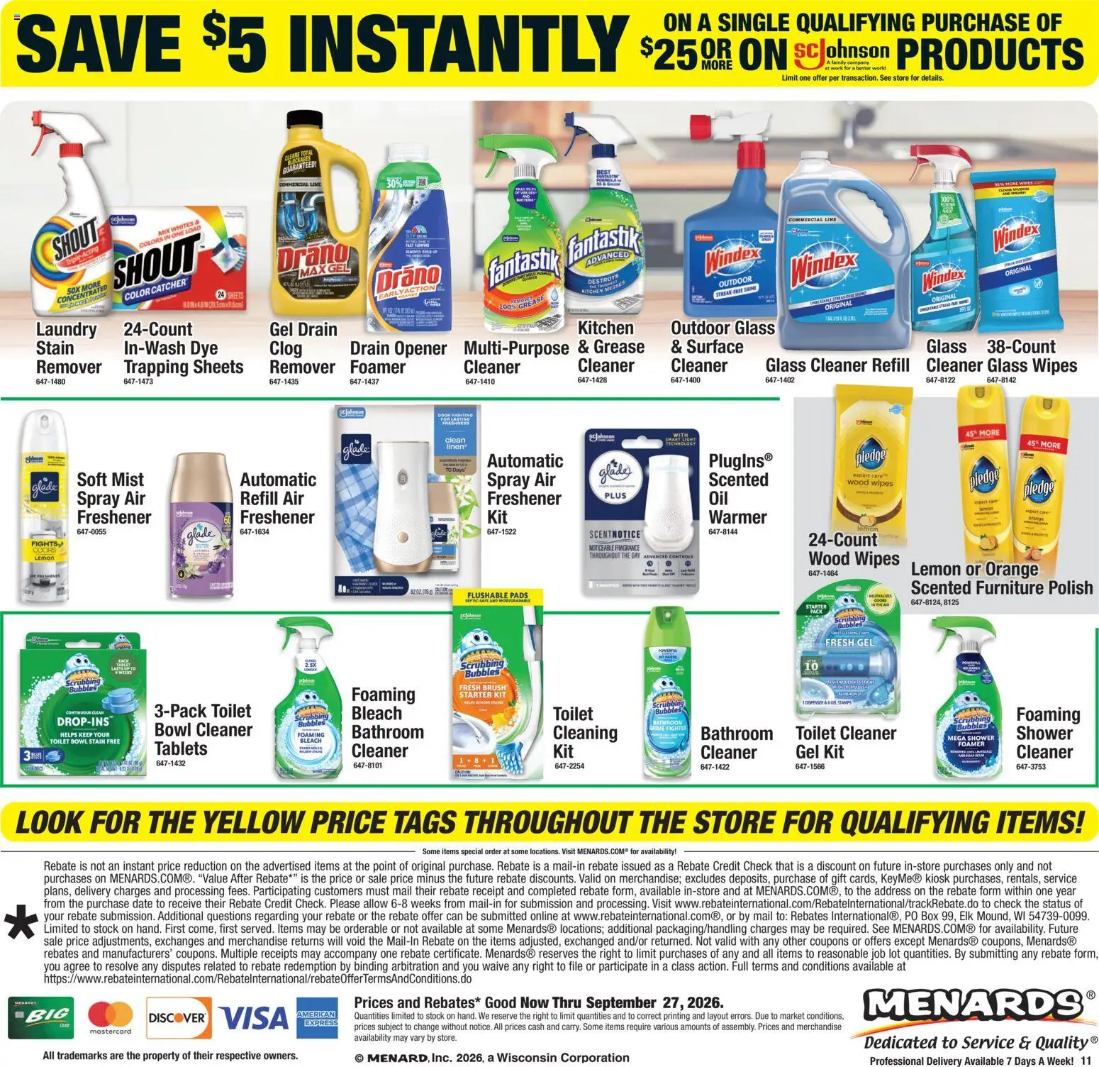 Menards Weekly Ad - valid from 09/17/2026 | Page: 16 | Products: Shower, Brush, Lemon, Furniture polish