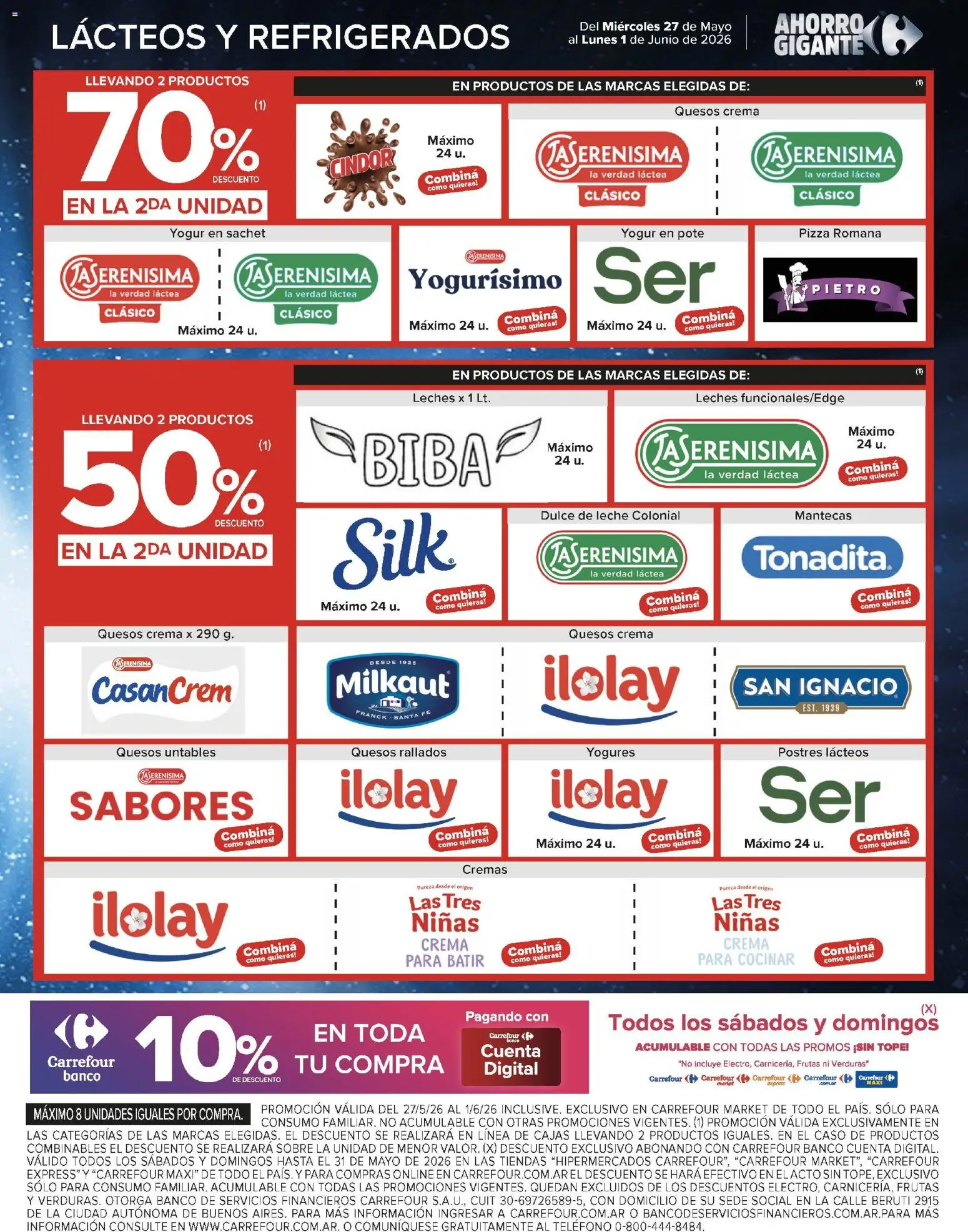 Carrefour ofertas │ válido desde el 27.05.2026 | Página: 45 | Productos: Sobre, Dulce de leche, Leche, Crema
