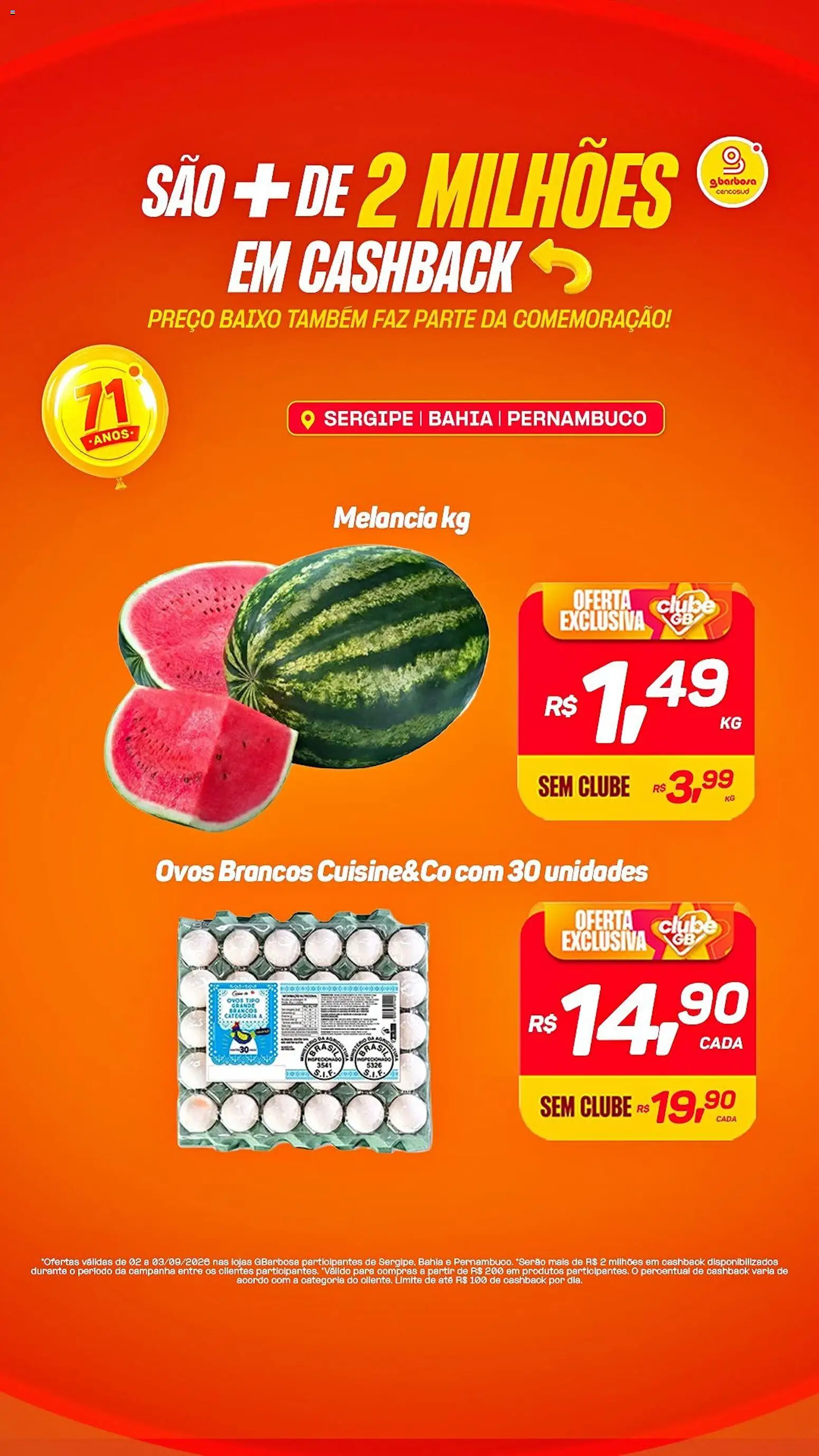 Gbarbosa Folheto - válido de 02/09/2026 | Página: 2 | Produtos: Melancia, Ovos, Baixo