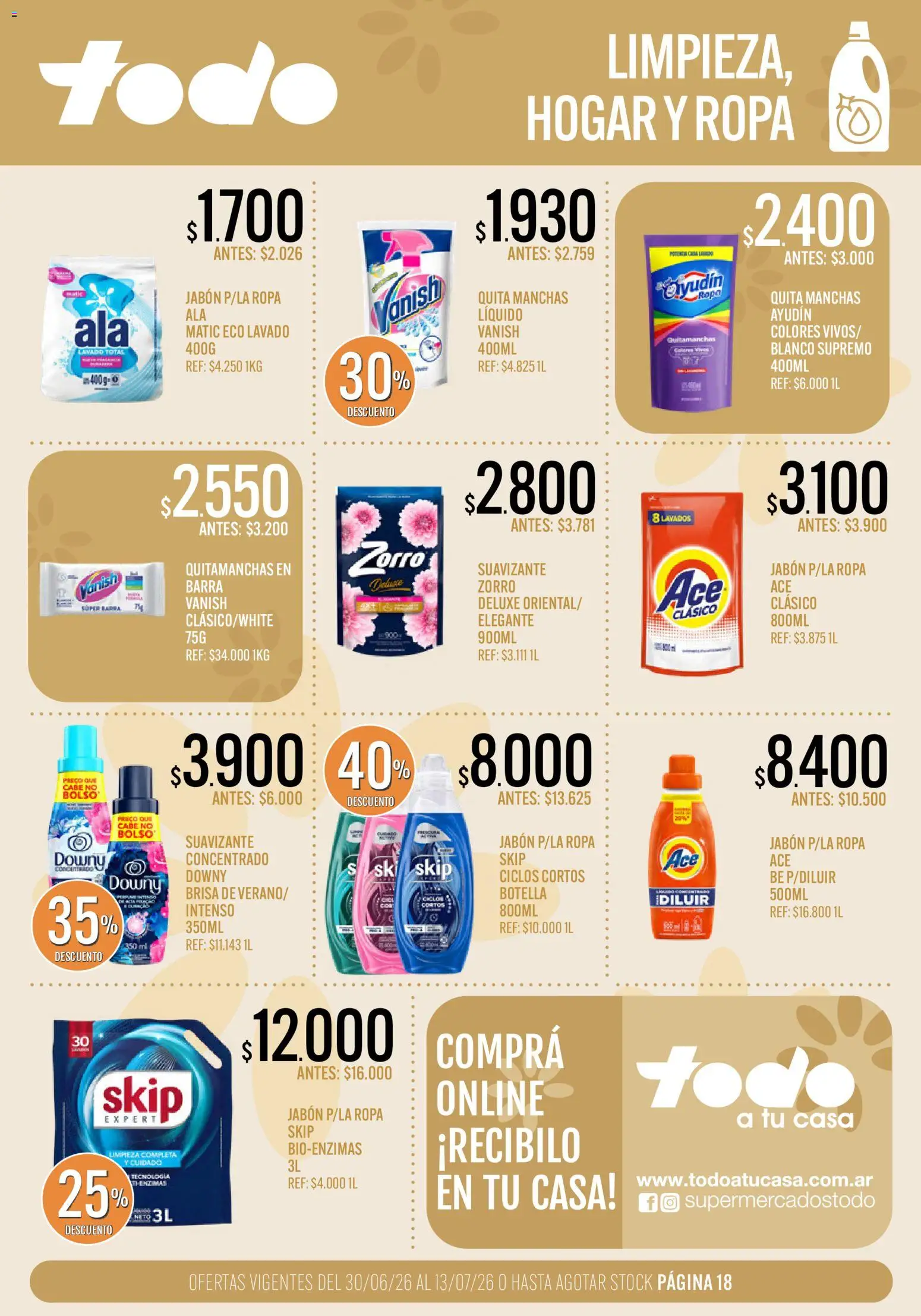 Supermercados TODO Ofertas │ válido desde el 30/06/2026 | Página: 18 | Productos: Quitamanchas, Ropa, Bolso, Suavizante