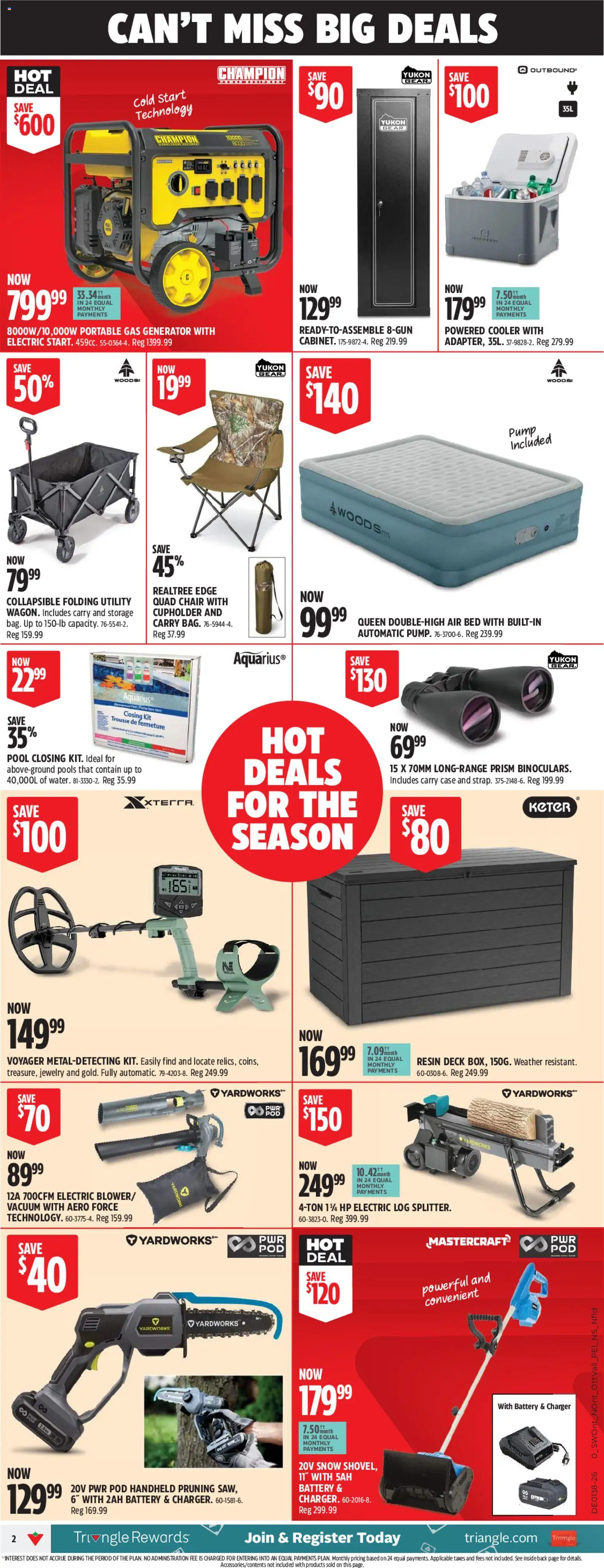 Canadian Tire flyer valid from Sep 17, 2026 | Page: 4 | Products: Case, Bed, Chair, Battery