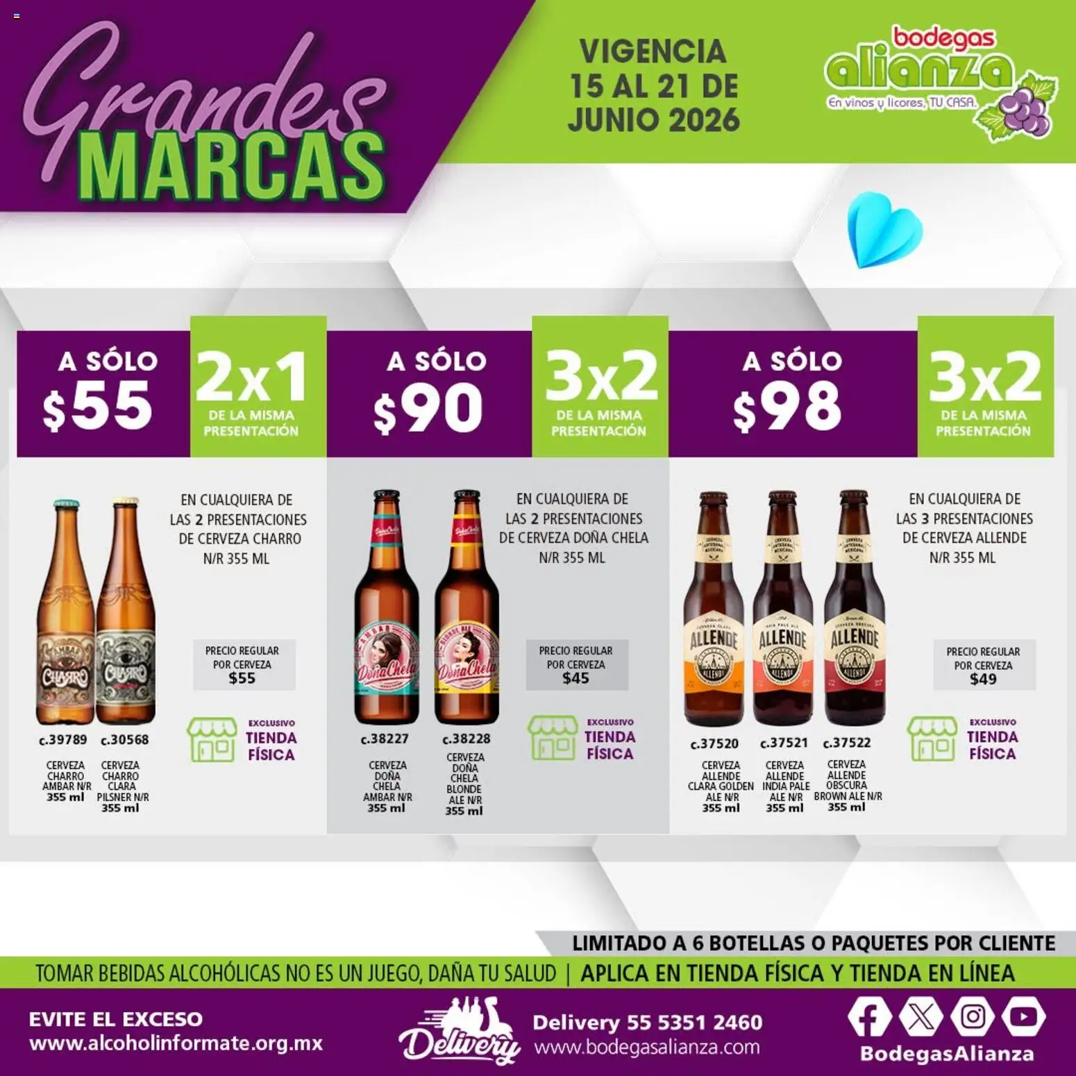 Nuevas ofertas de Bodegas Alianza válidas en toda la República Mexicana desde el 15.06.2026. ¡Encuentra las mejores ofertas en Bodegas Alianza catálogo Grandes Marcas! | Página: 11 | Productos: Cerveza