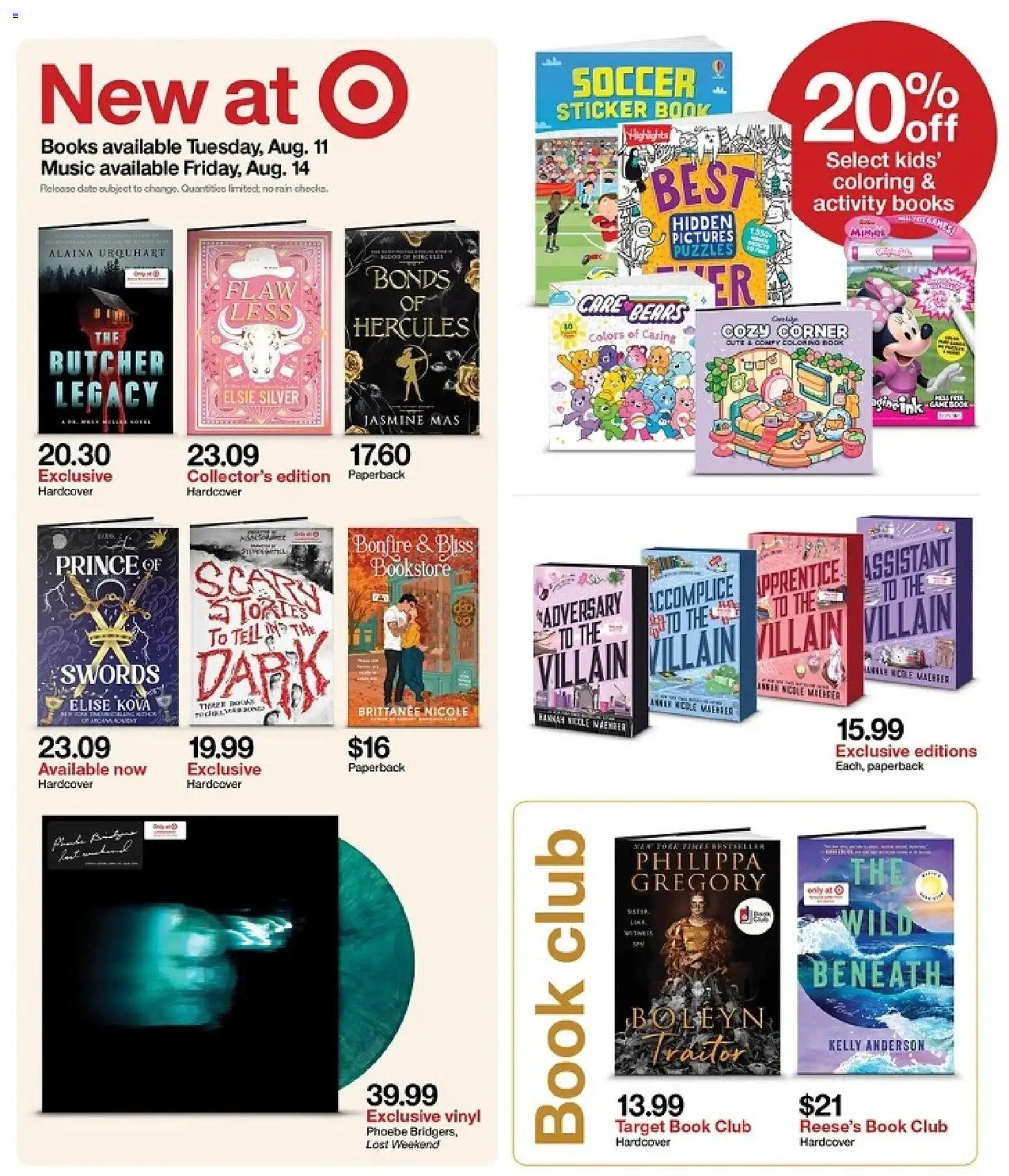 Target Weekly Ad - valid from 08/09/2026 | Page: 20 | Products: Date, Books