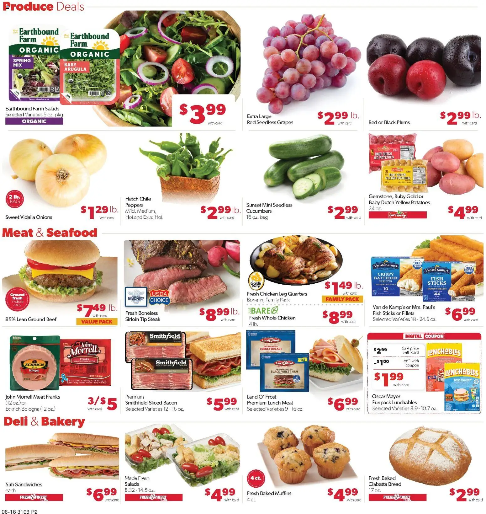 Family Fare Weekly Ad - ND - valid from 08/16/2026 | Page: 2 | Products: Bakery, Fish, Cucumbers, Steak