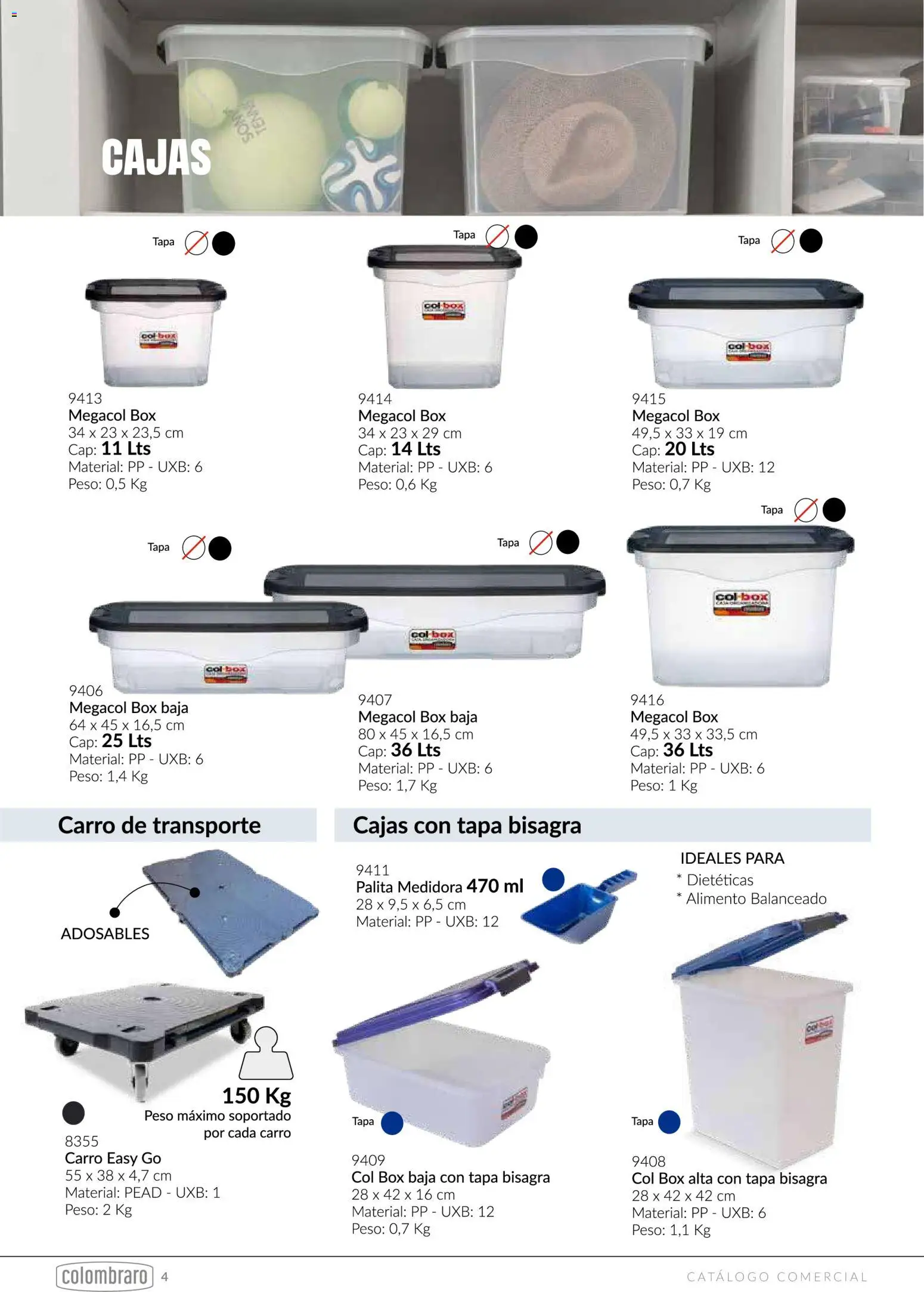Colombraro - Catálogo Comercial │ válido desde el 11.05.2026 | Página: 4 | Productos: Peso, Bisagra