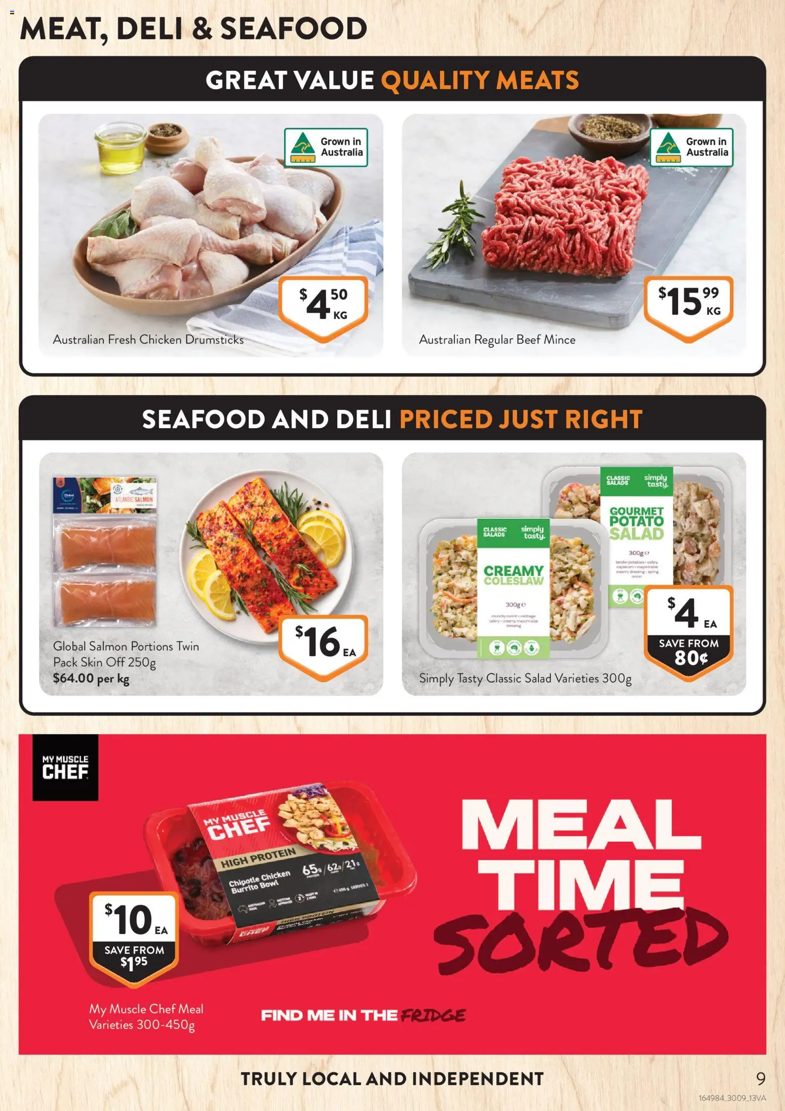 Foodworks catalogue - valid from 30/09/2026 | Page: 9 | Products: Chicken drumsticks, Beef, Seafood, Drumsticks
