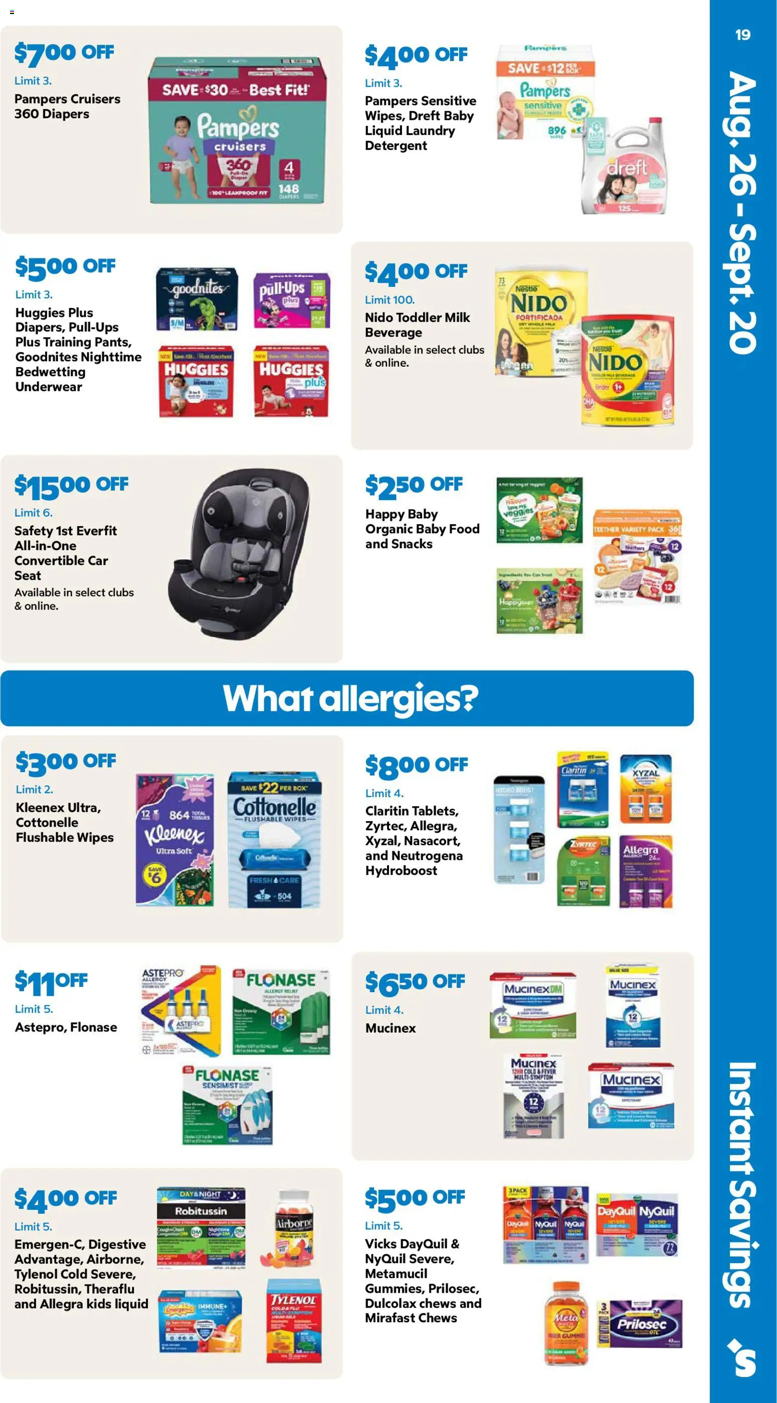 Sam's Club Weekly Ad - valid from 08/26/2026 | Page: 19 | Products: Diapers, Milk, Detergent, Underwear