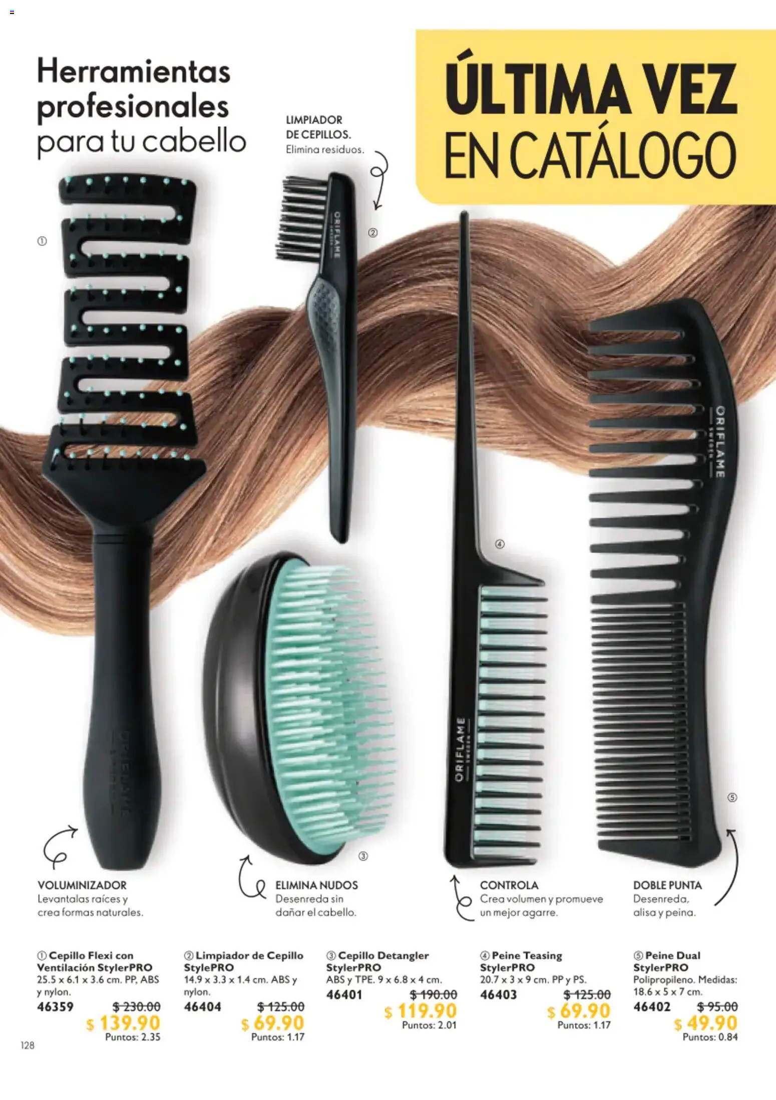 Nuevas ofertas de Oriflame válidas en toda la República Mexicana desde el 22/08/2026. ¡Encuentra las mejores ofertas en Oriflame campaña 12 2026! | Página: 128 | Productos: Cepillo, Limpiador, Peine