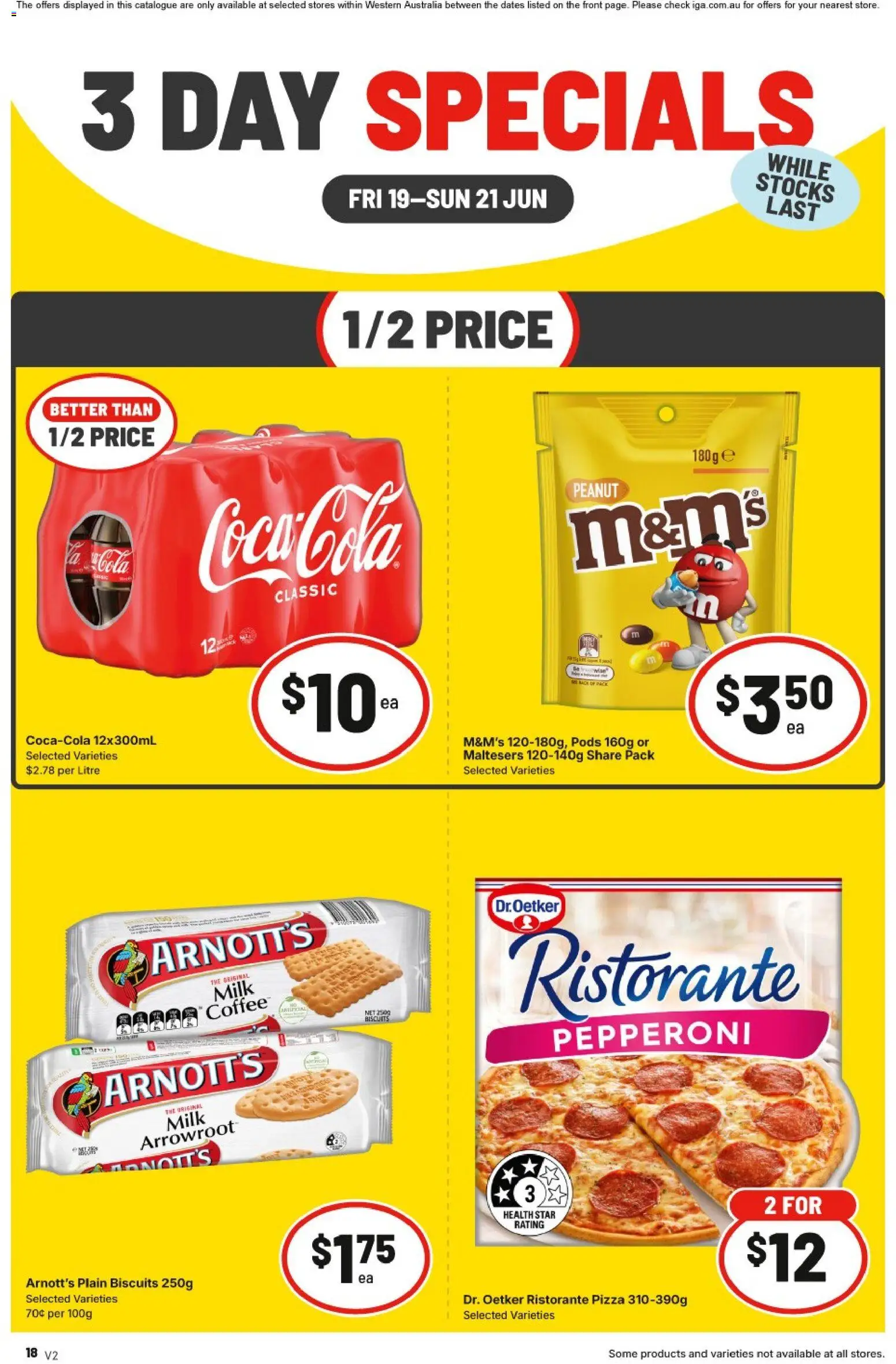 IGA catalogue - valid from 19.06.2026 | Page: 2 | Products: Milk, Coffee, Pizza, Coca Cola