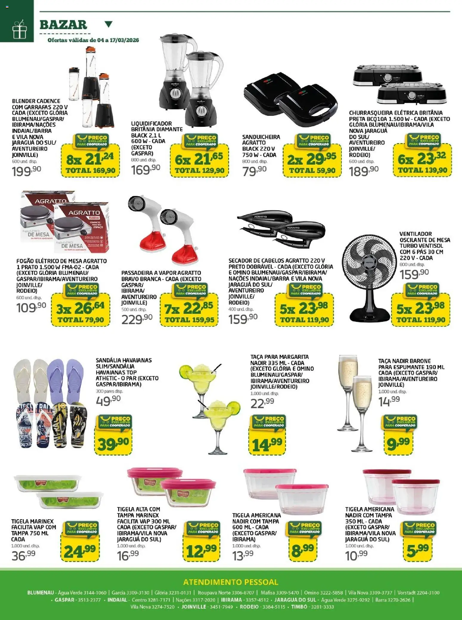 Cooper Folheto - válido de 04.03.2026 | Página: 16 | Produtos: Fogão, Sanduicheira, Espumante, Mesa