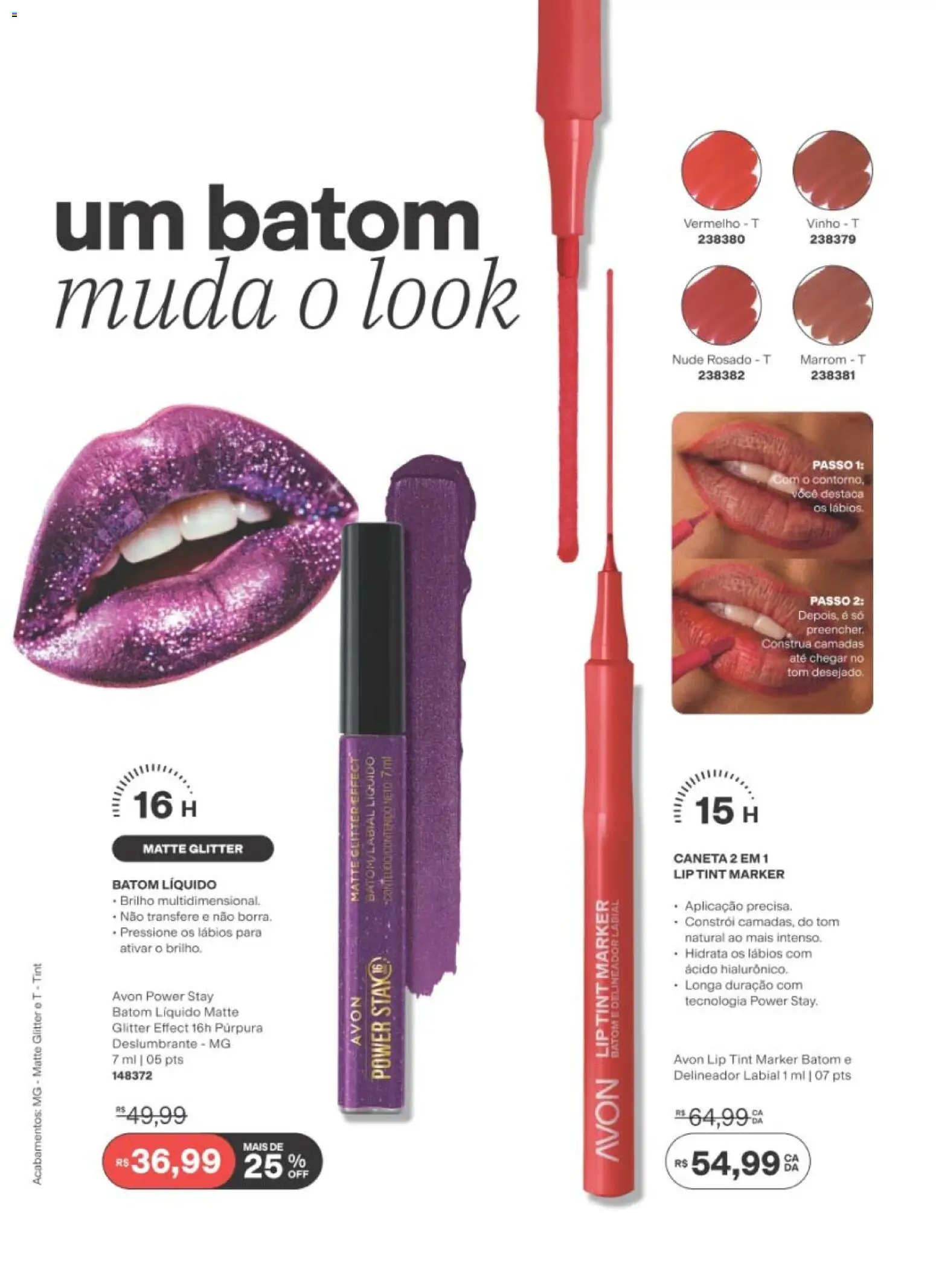 Avon Folheto - válido de 29/06/2026 | Página: 176 | Produtos: Delineador, Batom, Caneta, Vinho