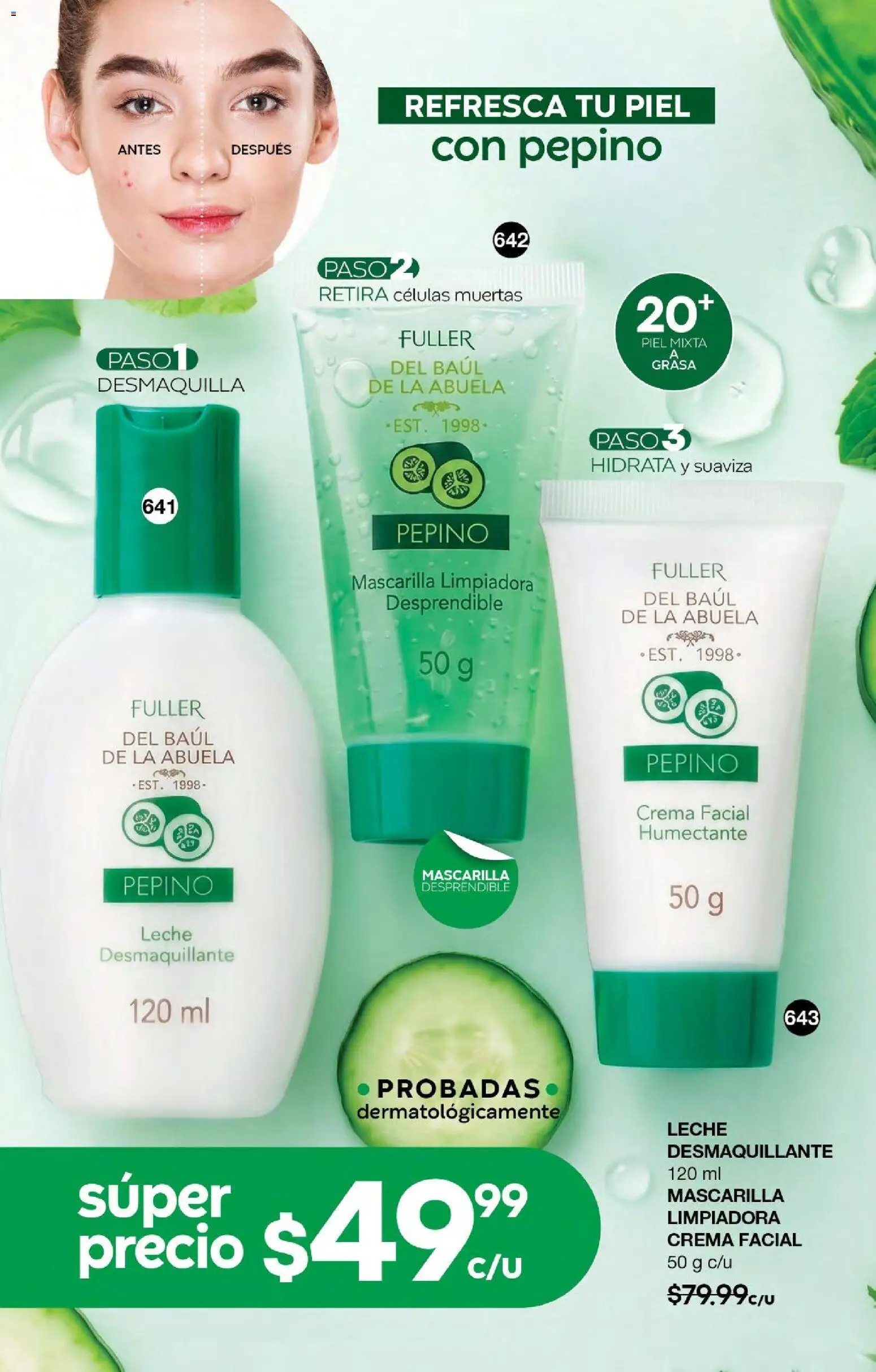 Nuevas ofertas de Fuller válidas en toda la República Mexicana desde el 24.06.2026. ¡Encuentra las mejores ofertas en Fuller campaña 6 2026! | Página: 163 | Productos: Crema, Leche desmaquillante, Desmaquillante, Mascarilla
