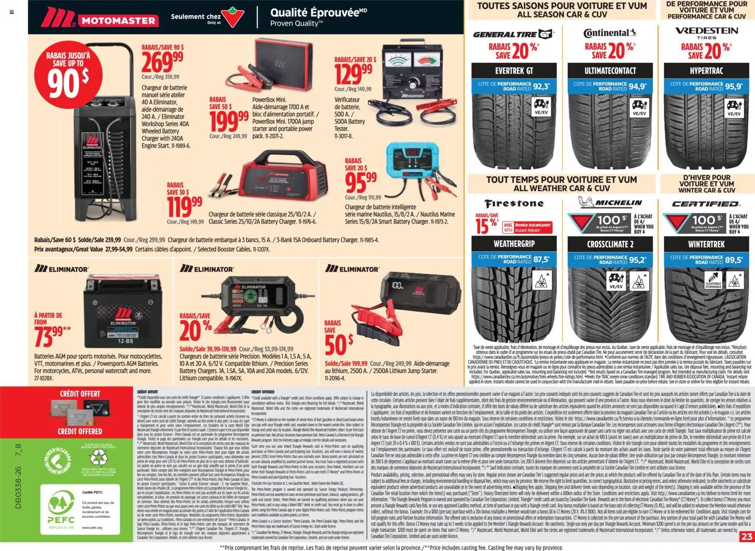 Canadian Tire flyer valid from Sep 17, 2026 | Page: 23 | Products: Gin, Batteries, Battery