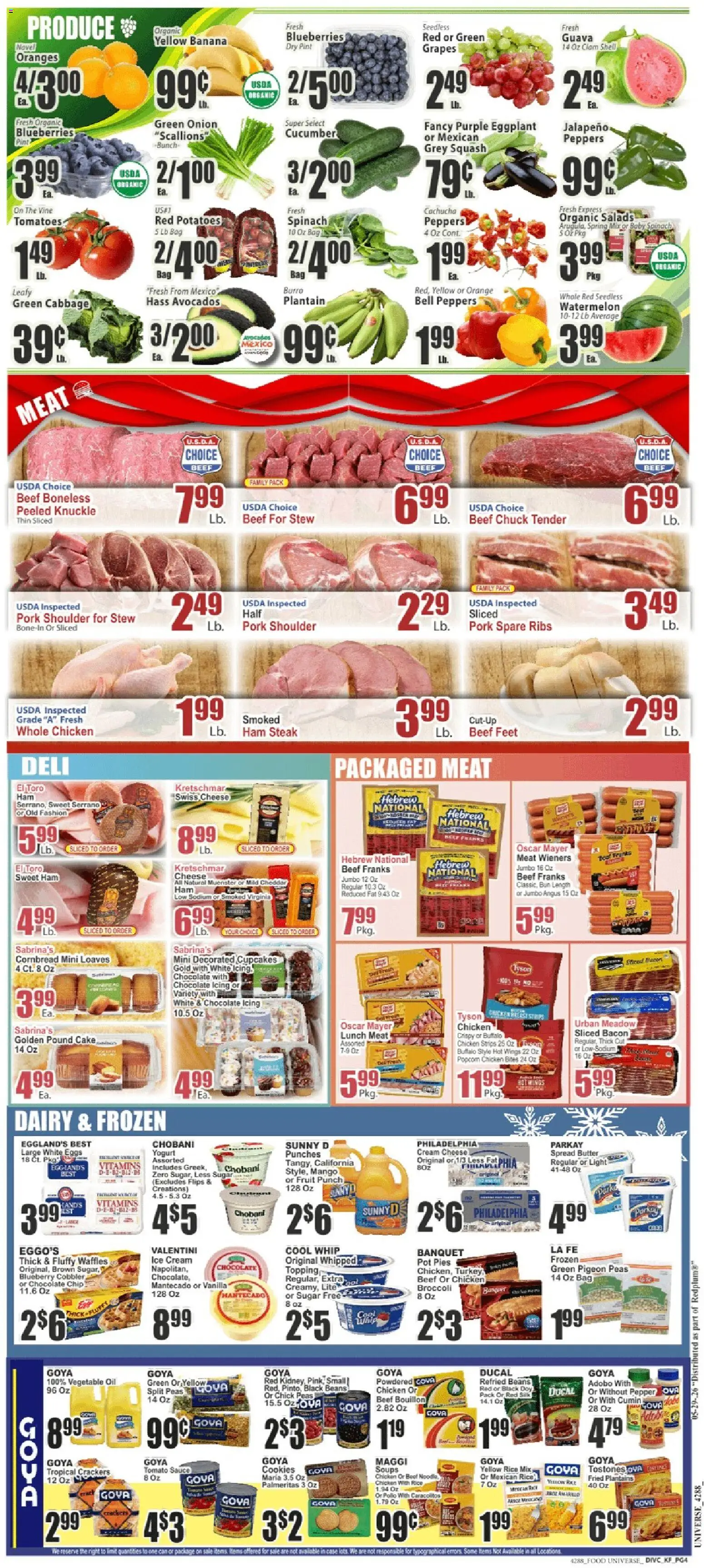 Food Universe Weekly Ad - valid from 29.05.2026 | Page: 4 | Products: Ham, Tomatoes, Potatoes, Cabbage