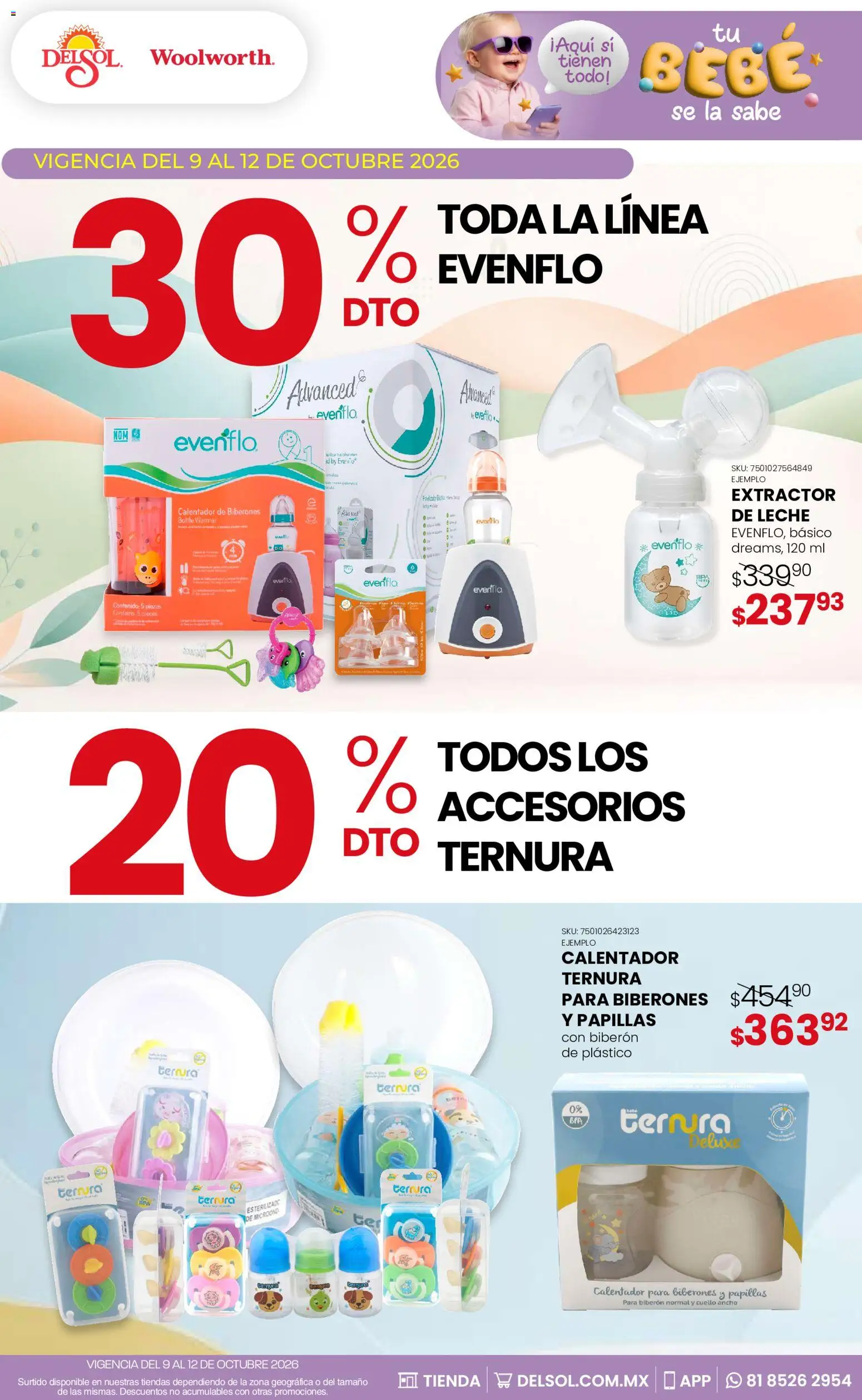 Nuevas ofertas de Del Sol y Woolworth válidas en toda la República Mexicana desde el 09/10/2026. ¡Encuentra las mejores ofertas en Del Sol y Woolworth catálogo Tu bebé se la sabe! | Página: 4