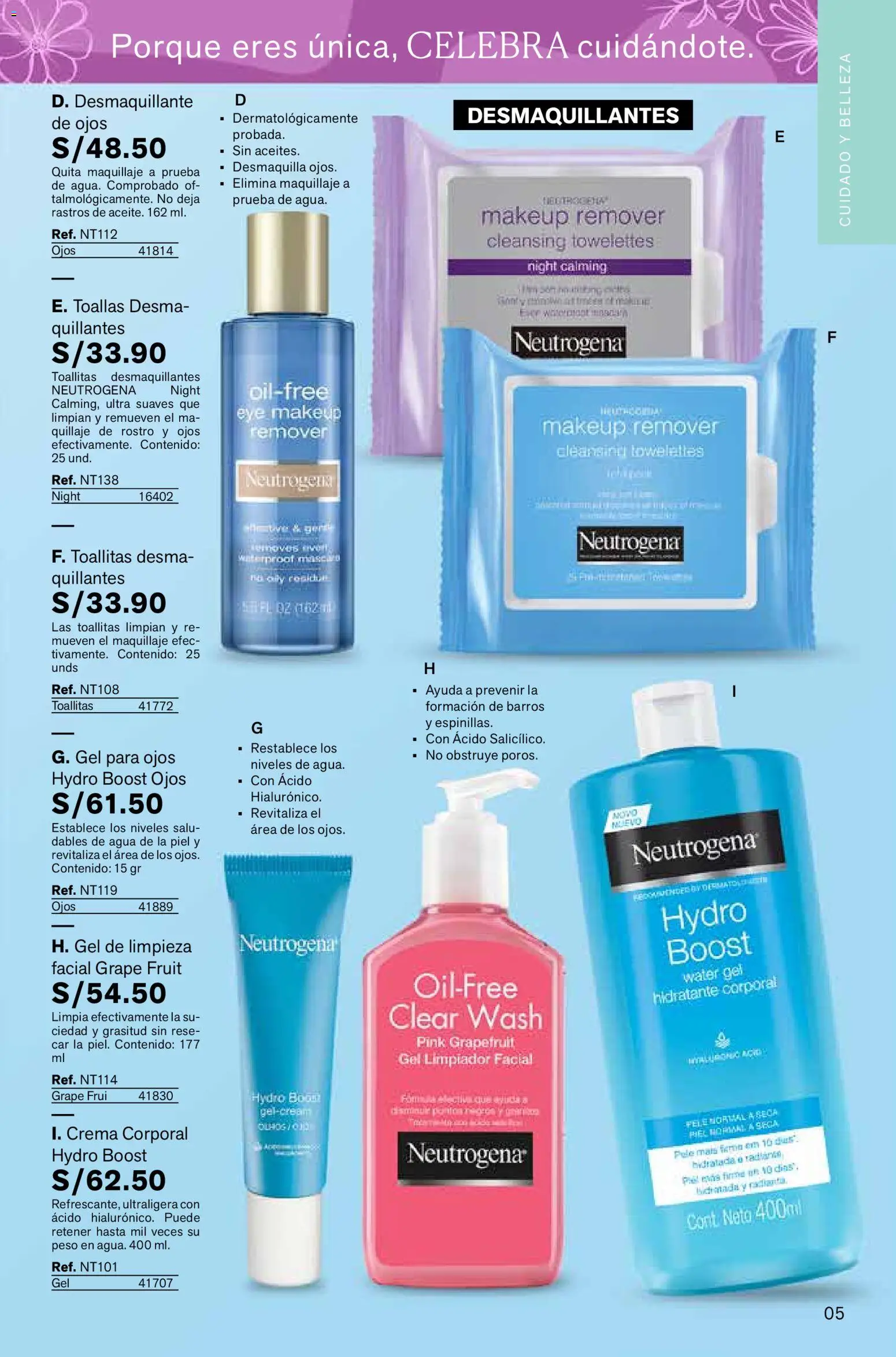 Catálogo Leonisa válido desde 06.03.2026 | Página: 5 | Productos: Desmaquillante de ojos, Crema, Peso, Maquillaje