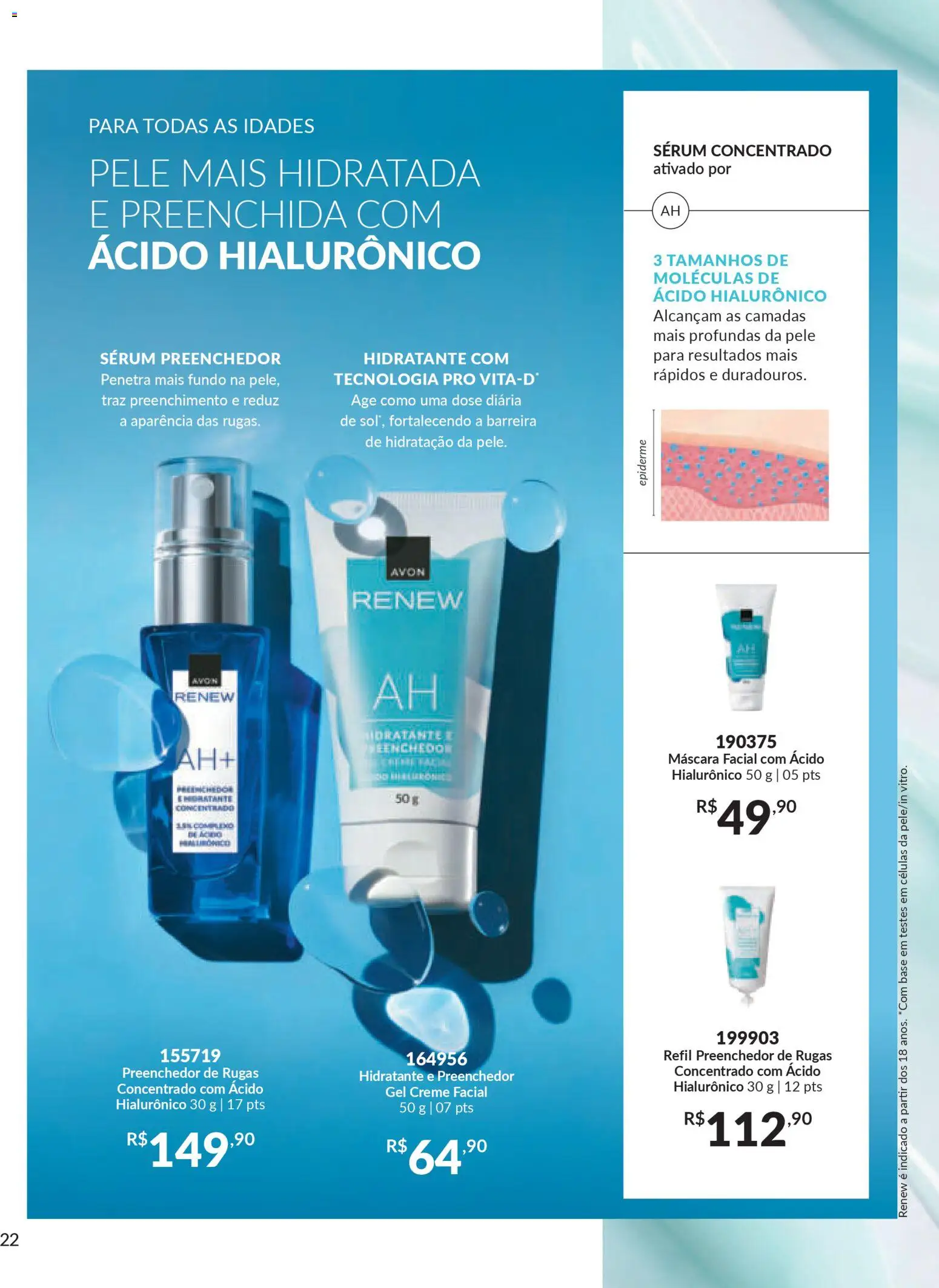 Avon Folheto - válido de 18.02.2026 | Página: 22 | Produtos: Máscara facial, Base, Sérum, Creme