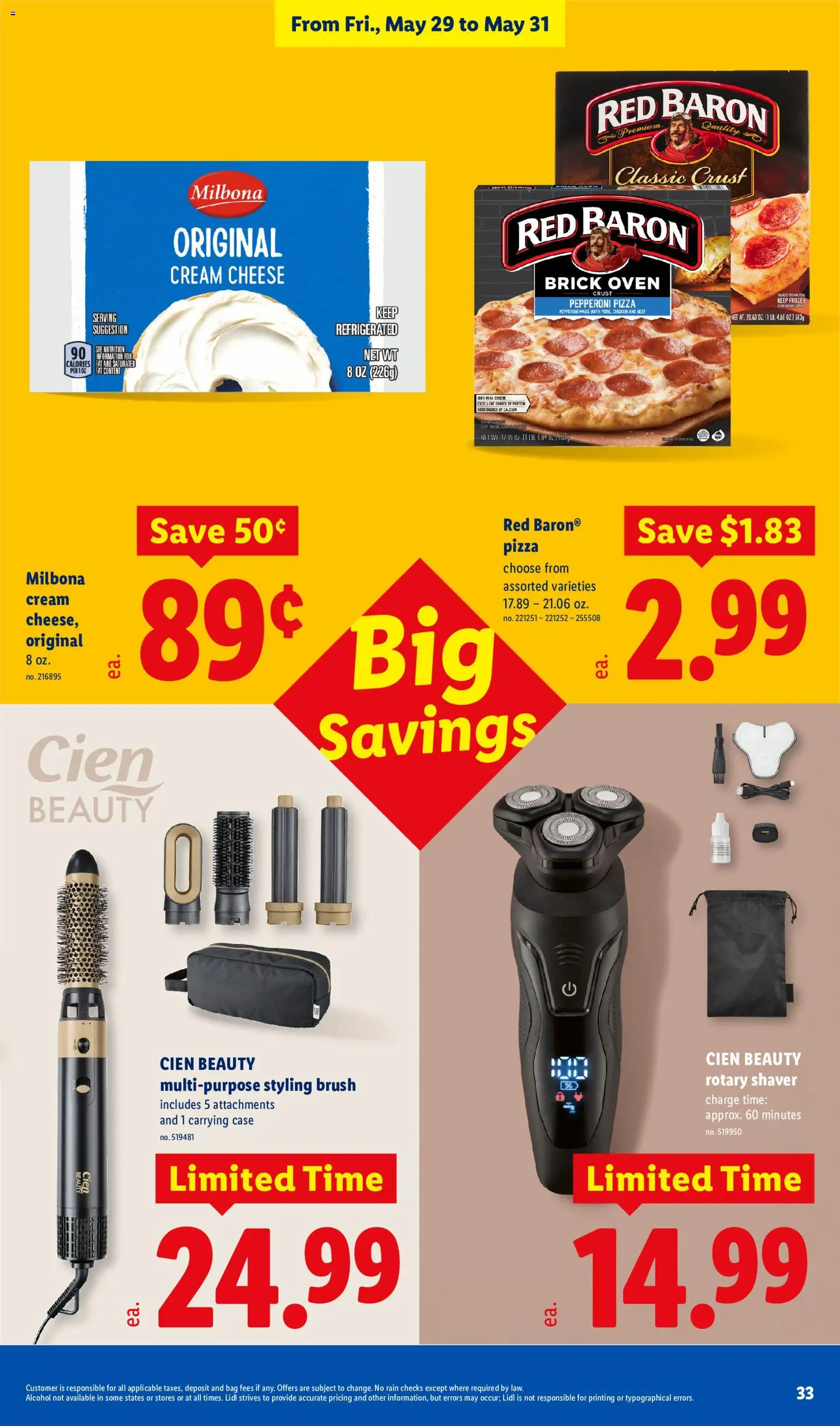 Lidl Weekly Ad - valid from 27.05.2026 | Page: 33 | Products: Cheese, Pizza, Cream, Case