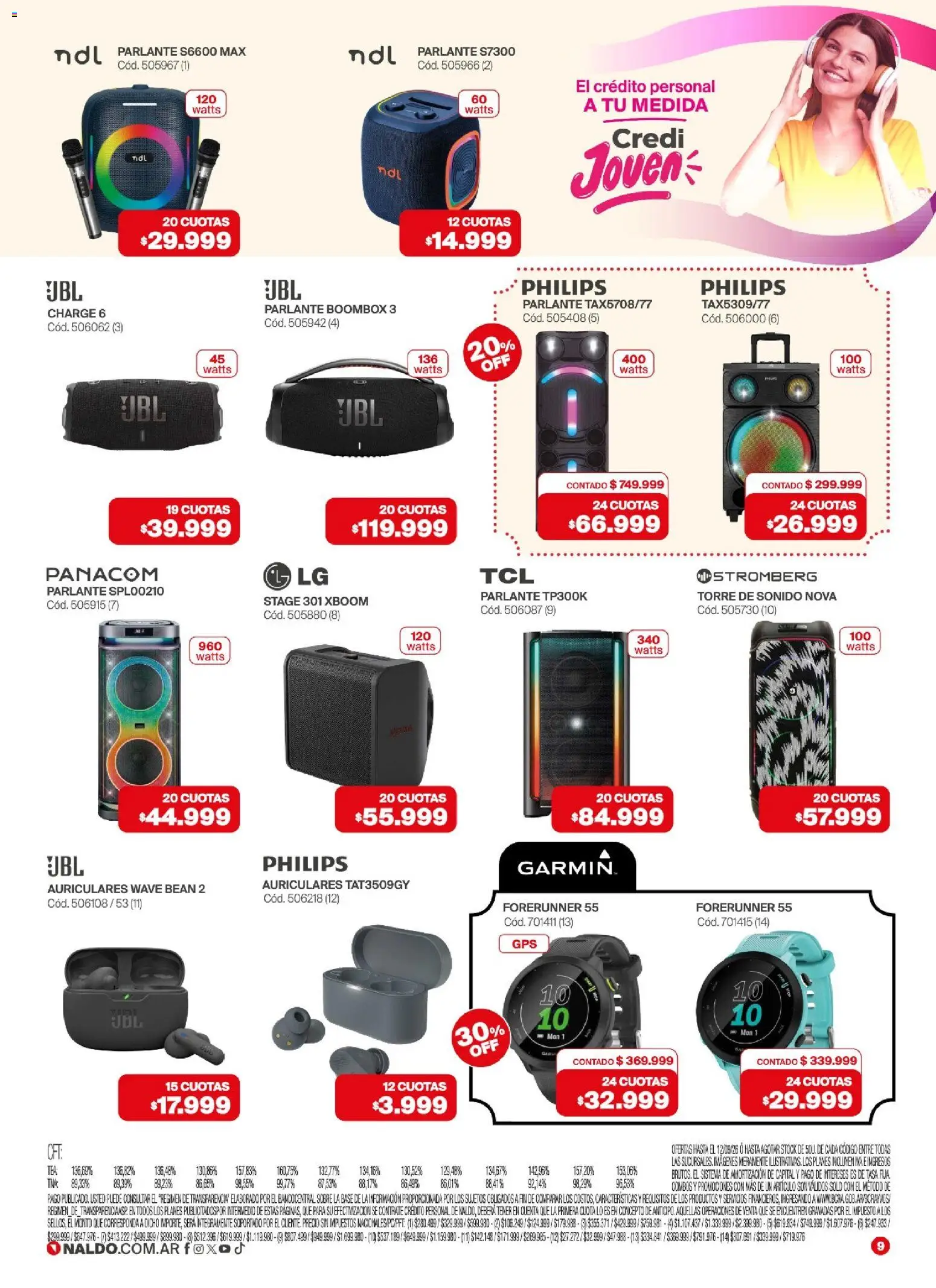 Naldo - Catálogo │ válido desde el 28/08/2026 | Página: 9 | Productos: Auriculares, Sobre, Parlante