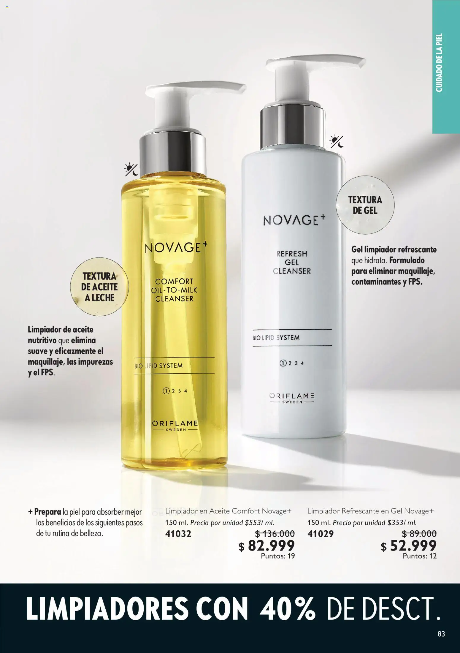 Oriflame revista - valida desde el 20/06/2026 | Página: 83 | Productos: Limpiador, Leche, Aceite