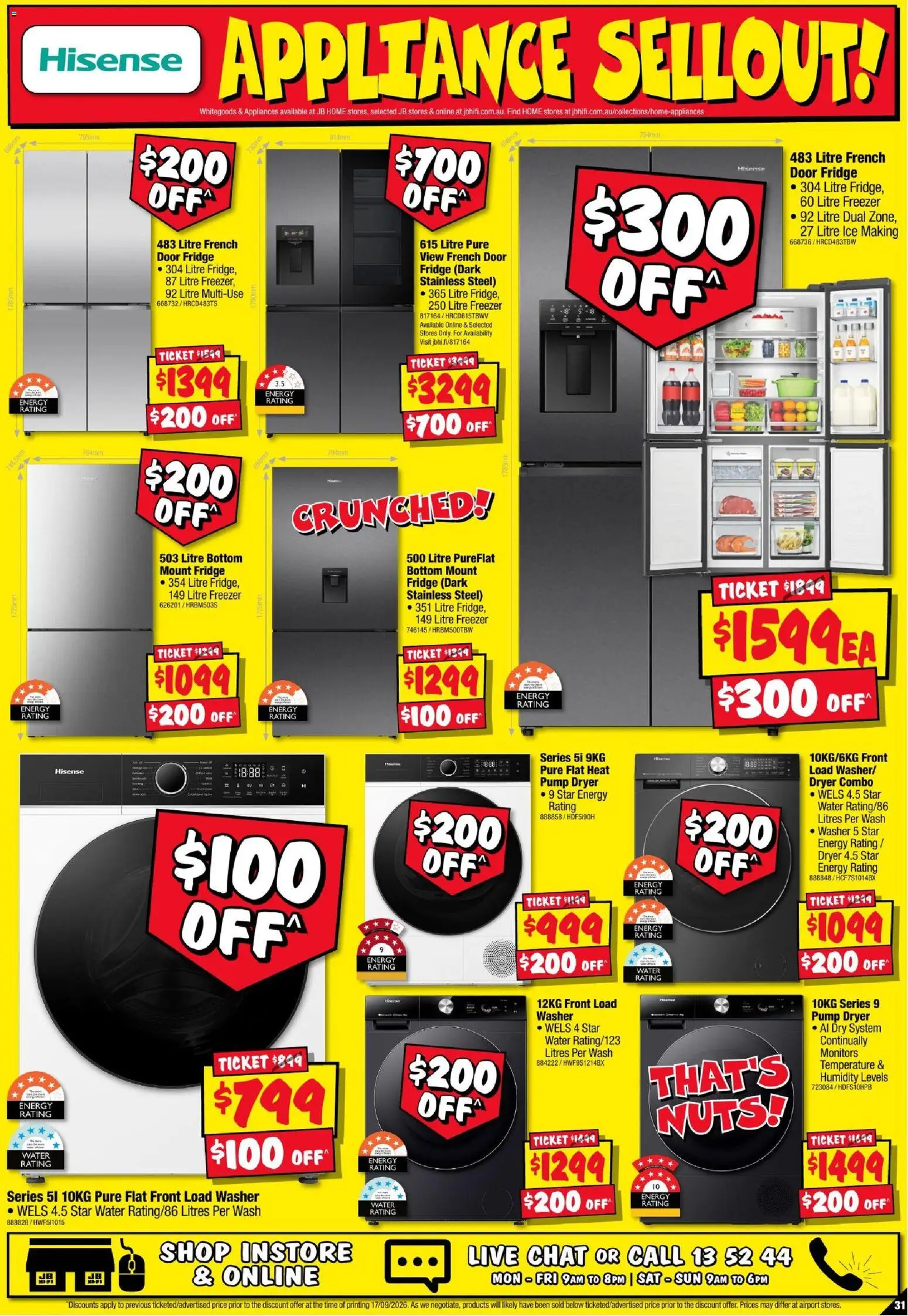 JB Hi-Fi catalogue - valid from 24/09/2026 | Page: 31 | Products: Door, Nuts, Appliance, Fridge