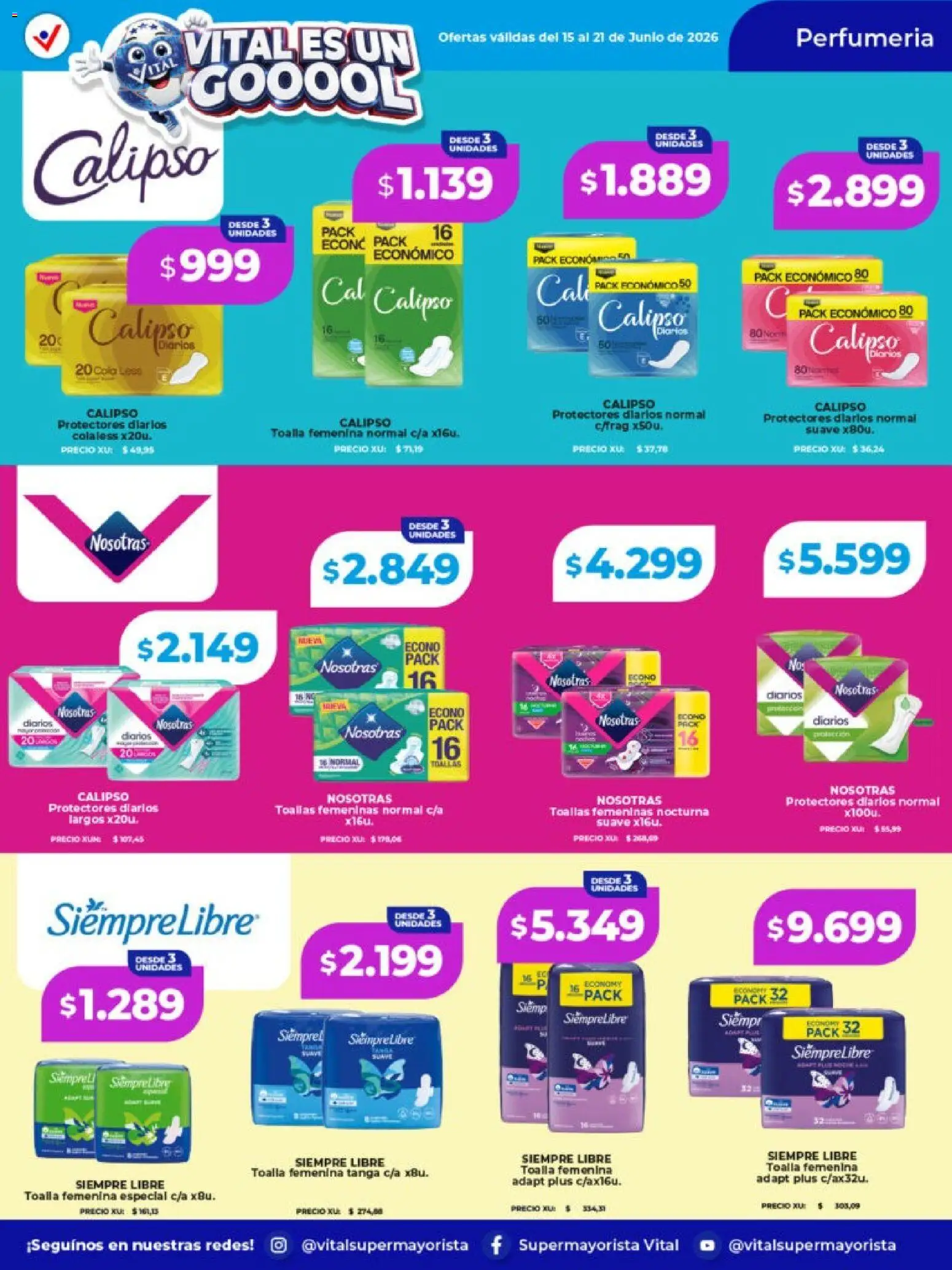 Vital - Ofertas │ válido desde el 15.06.2026 | Página: 6 | Productos: Toalla, Toallas, Protectores diarios
