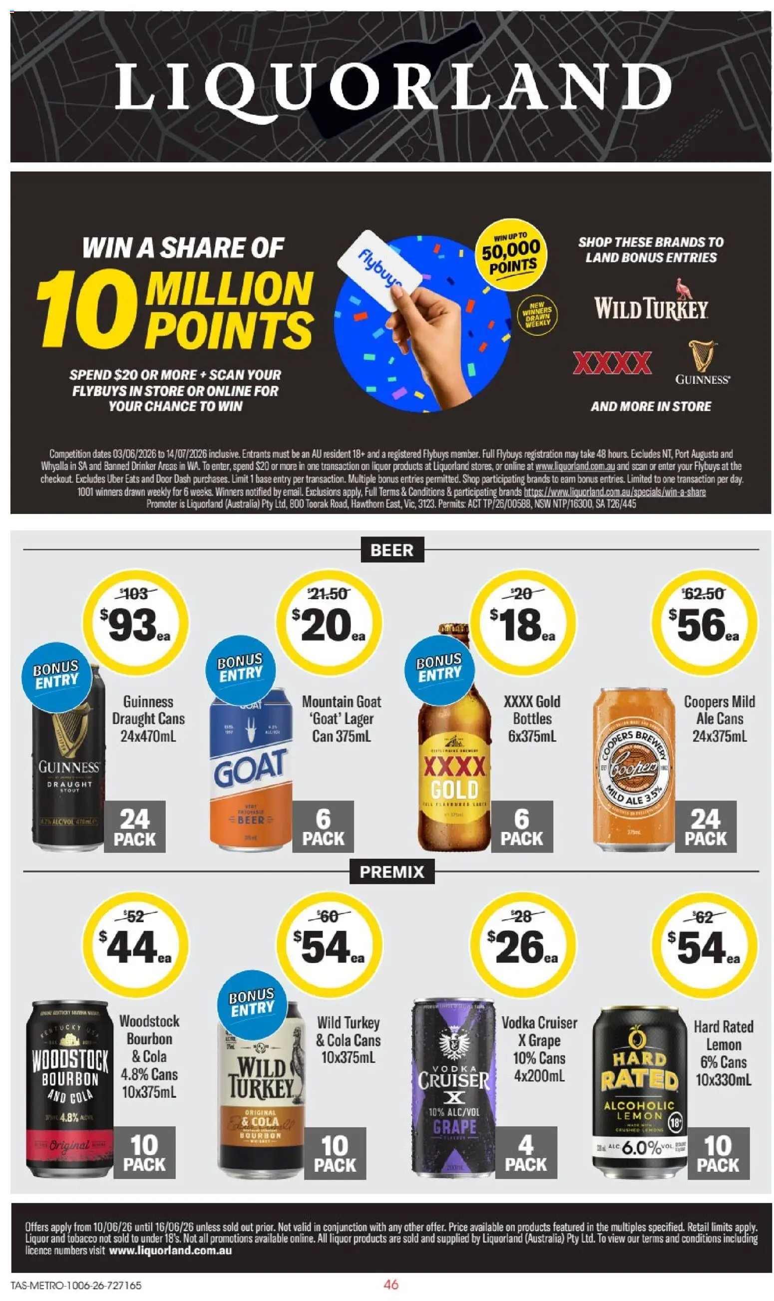 Liquorland catalogue - valid from 10.06.2026 | Page: 1 | Products: Door, Beer, Bourbon, Lemon