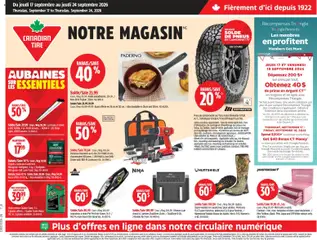 Preview of Canadian Tire circulaire from shop Canadian Tire valid from Sep 17, 2026
