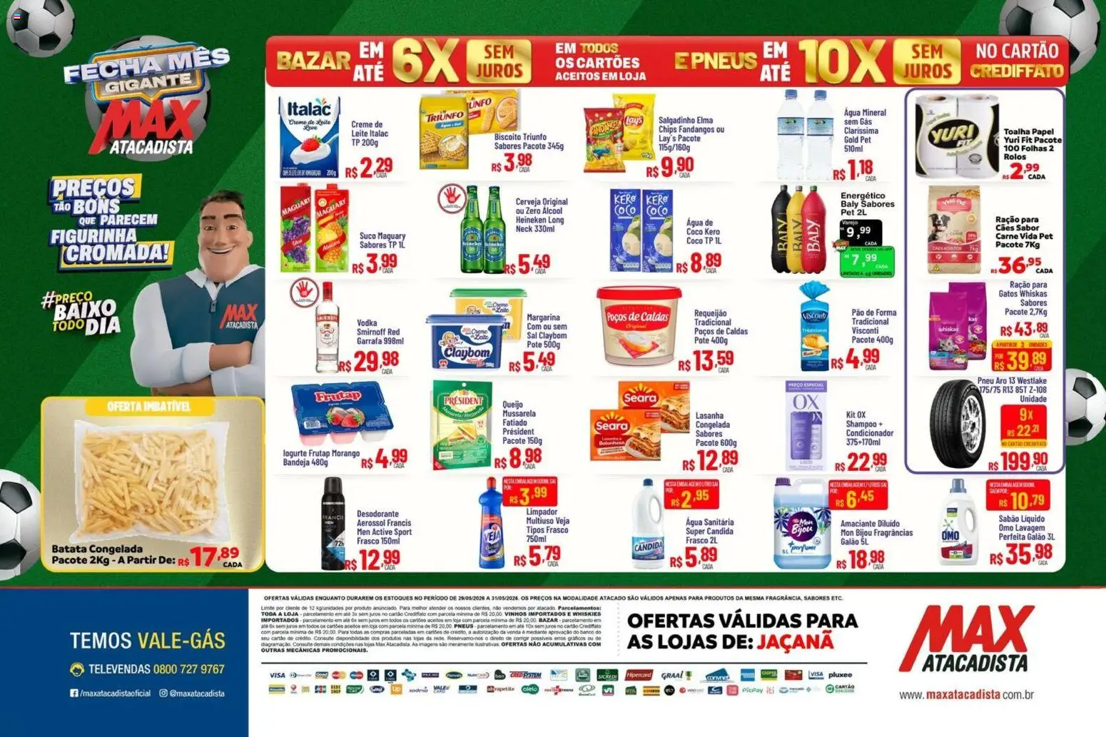 Max Atacadista Folheto - válido de 29.05.2026 | Página: 2 | Produtos: Pneu, Banco, Lasanha, Vodka