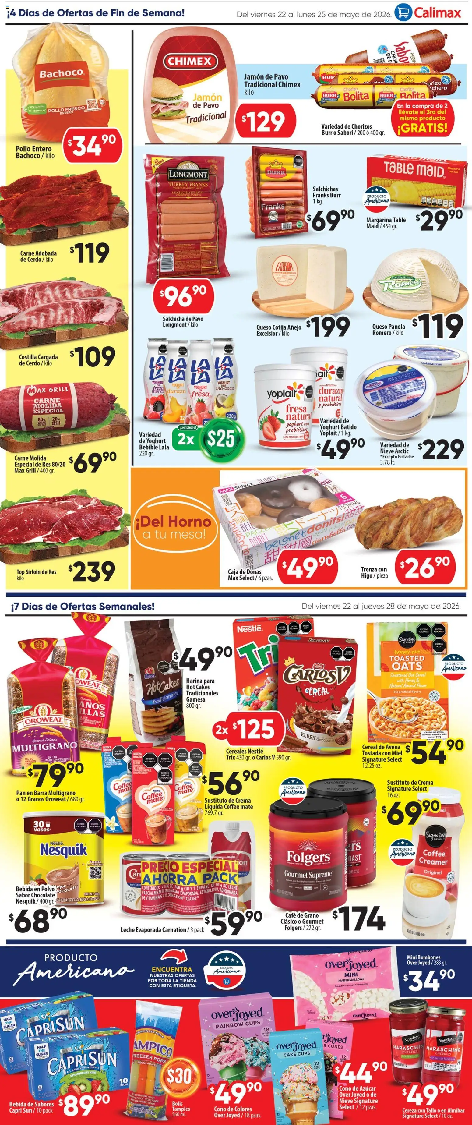 Nuevas ofertas de Calimax válidas en toda la República Mexicana desde el 22.05.2026. ¡Encuentra las mejores ofertas en Calimax folleto Ensenada! | Página: 2 | Productos: Fresa, Sal, Pan, Caja