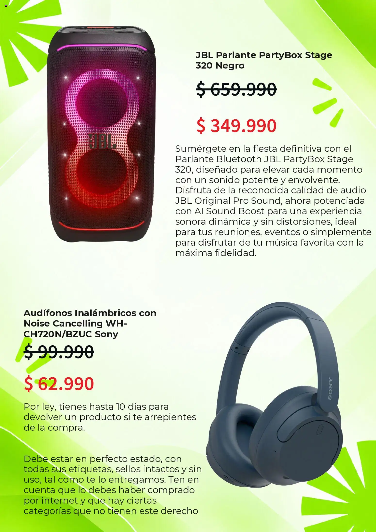 Falabella Cyber Monday │ válido desde el 05.10.2026 | Página: 3 | Productos: Audio, Audífonos inalámbricos, Parlante Bluetooth, Té