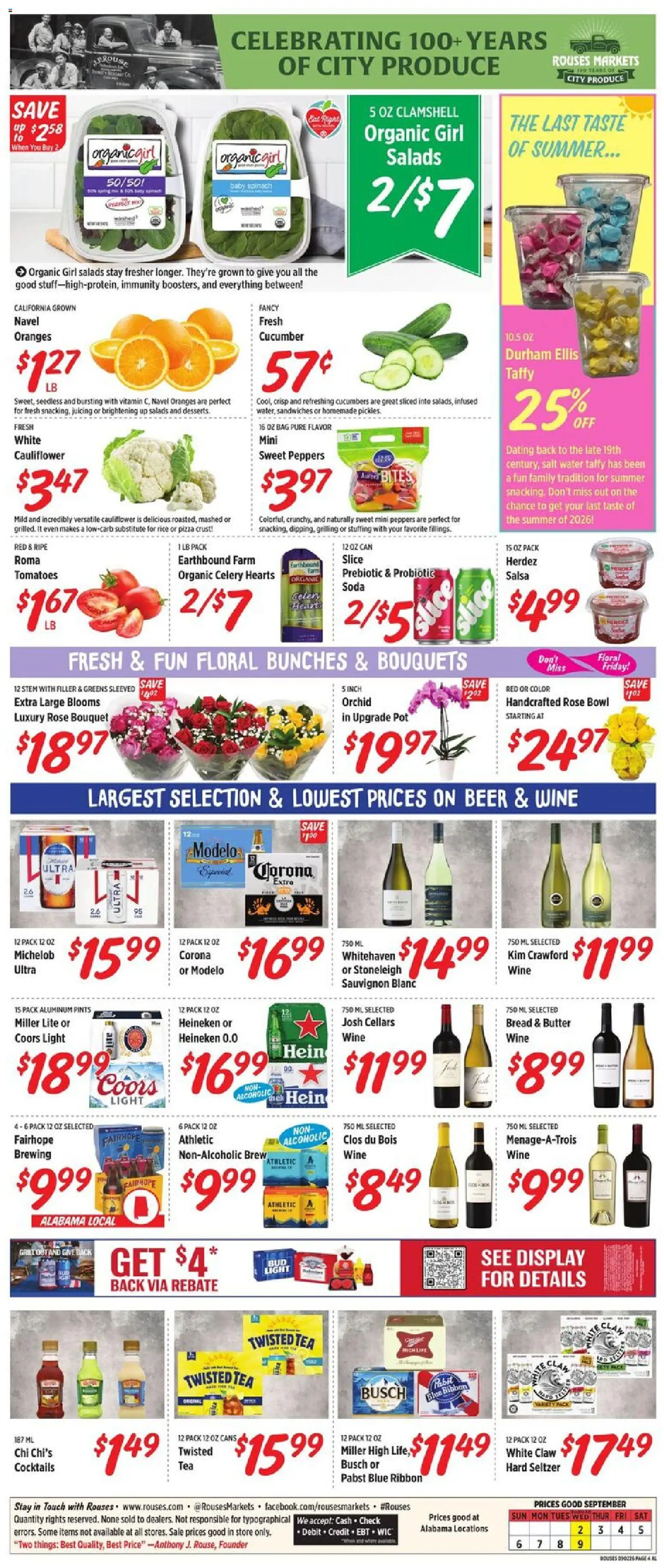 Rouses Weekly Ad - valid from 09/02/2026 | Page: 8 | Products: Oranges, Rice, Salt, Grill
