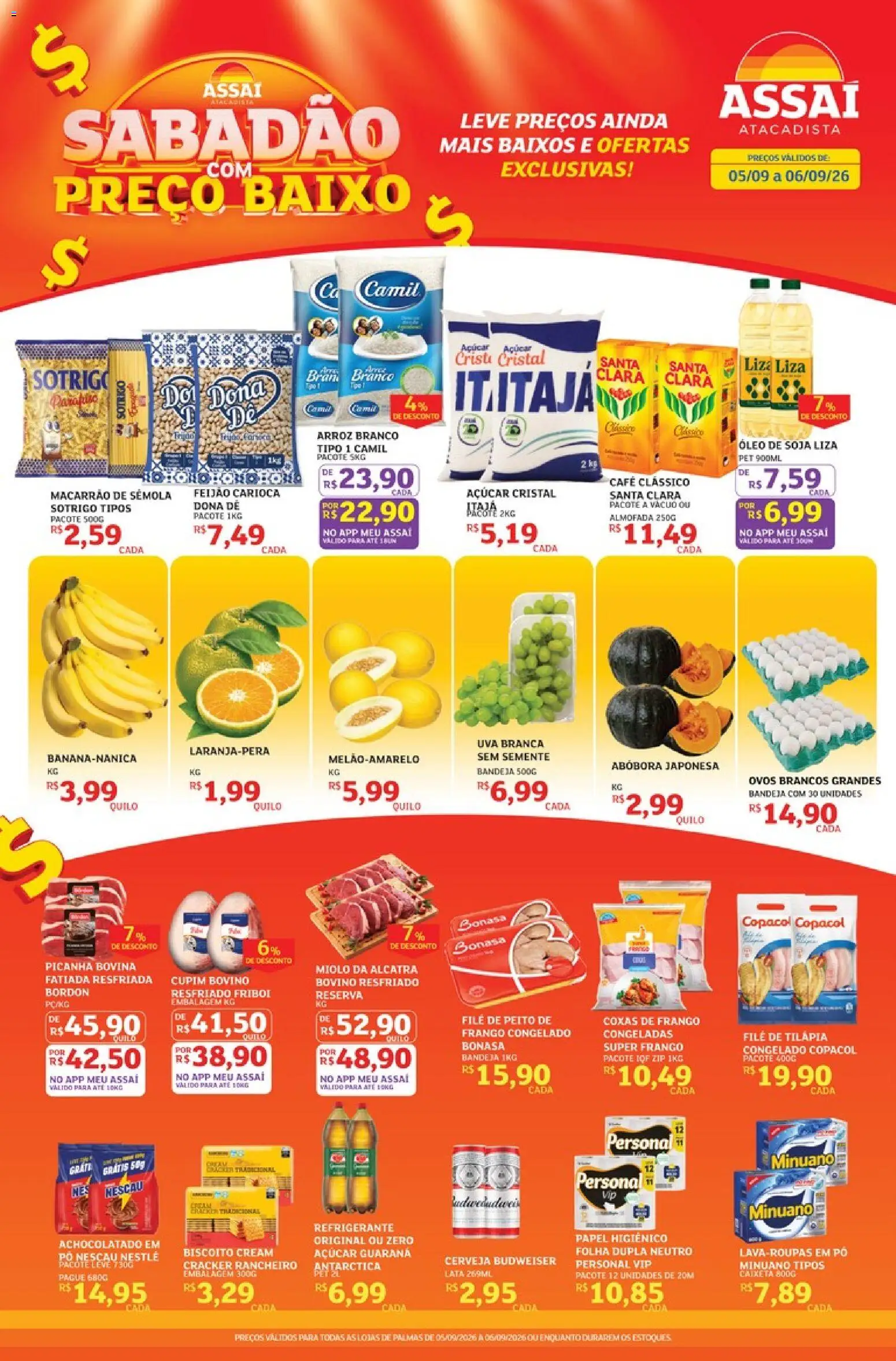 Assaí Atacadista Folheto - válido de 05/09/2026 | Página: 1 | Produtos: Pó, Nescau, Almofada, Refrigerante