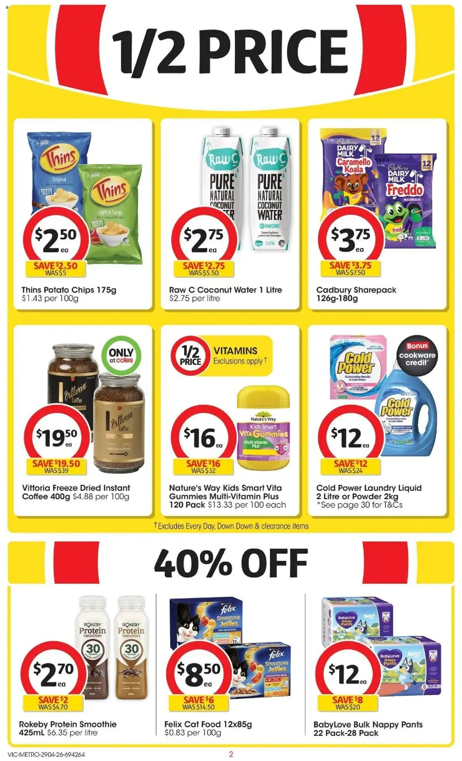 Coles catalogue - valid from 28.04.2026 | Page: 2 | Products: Powder, Chips, Laundry, Multivitamin