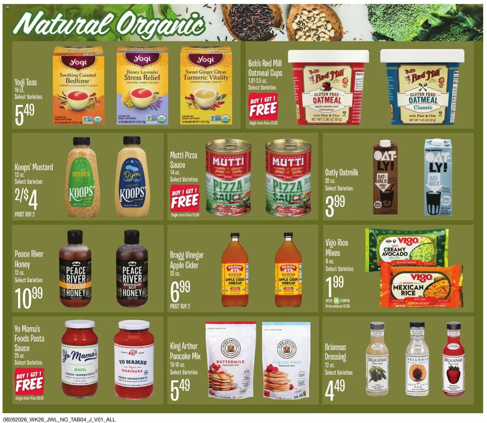 Jewel Osco Ad - valid from 08/26/2026 | Page: 4 | Products: Cider, Milk, Pasta, Oatmeal