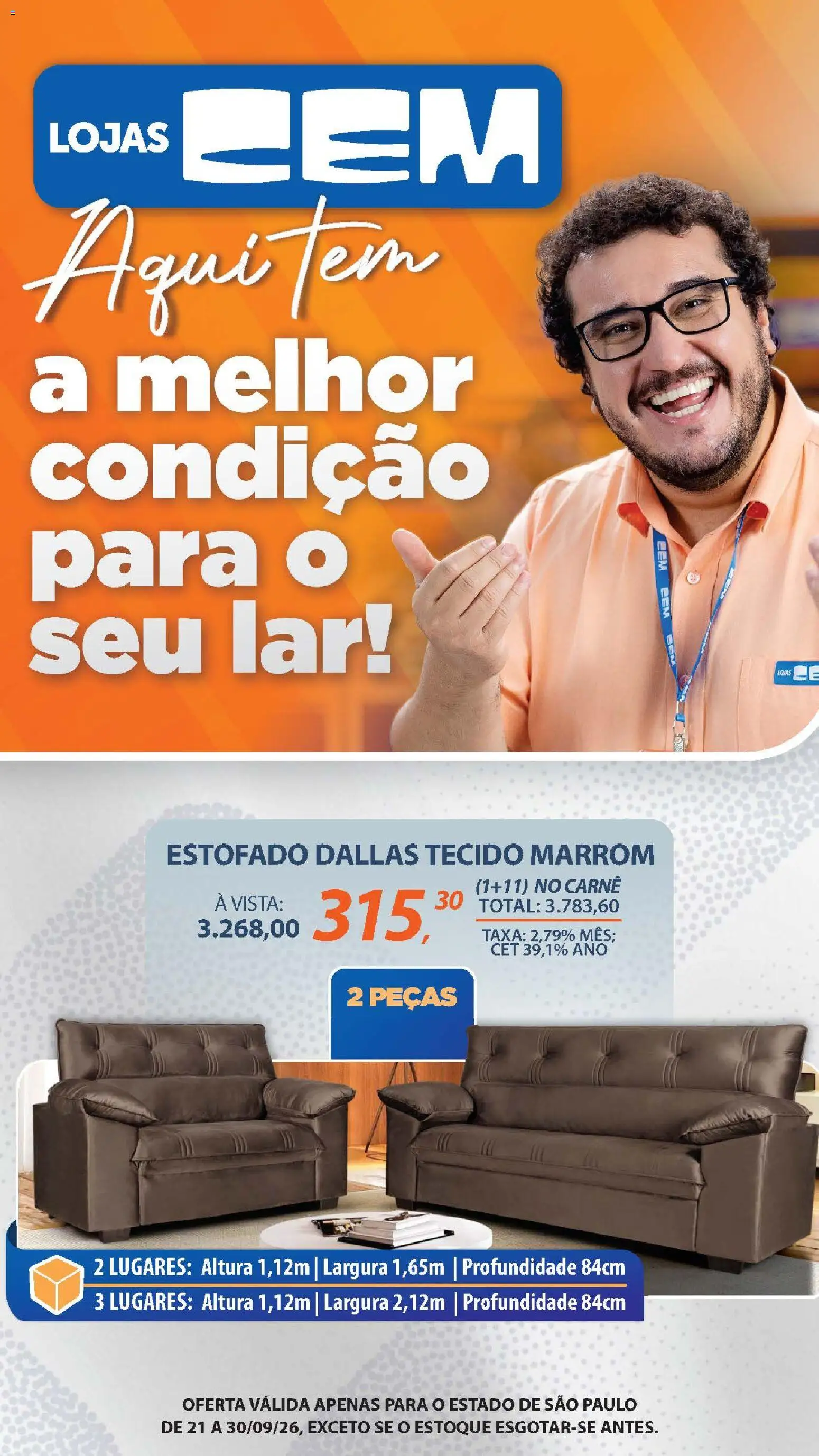 Lojas Cem Folheto - válido de 21/09/2026 | Página: 7 | Produtos: Tecido, Carne