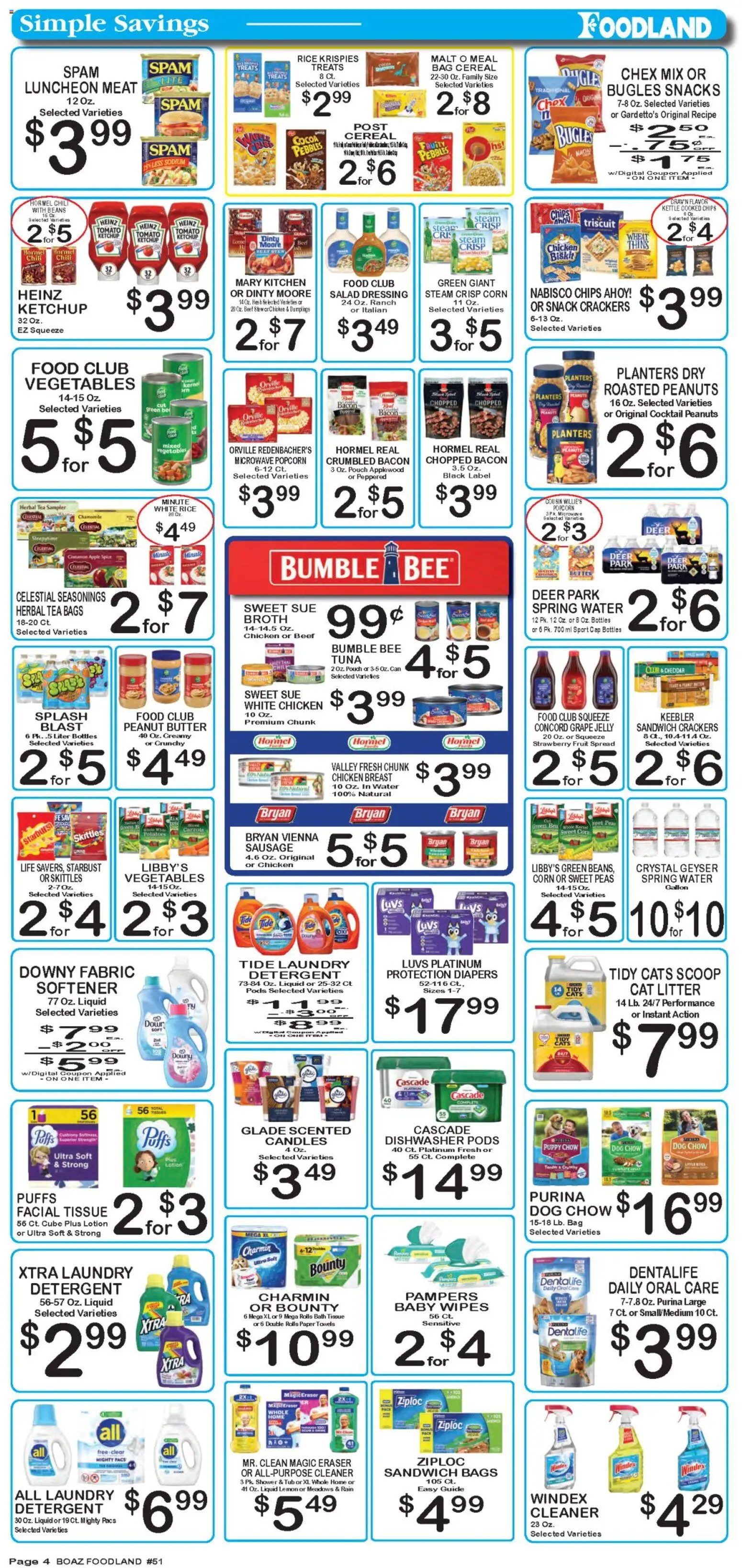 Foodland Weekly Ad - valid from 09/08/2026 | Page: 4 | Products: Shower, Butter, Detergent, Salad