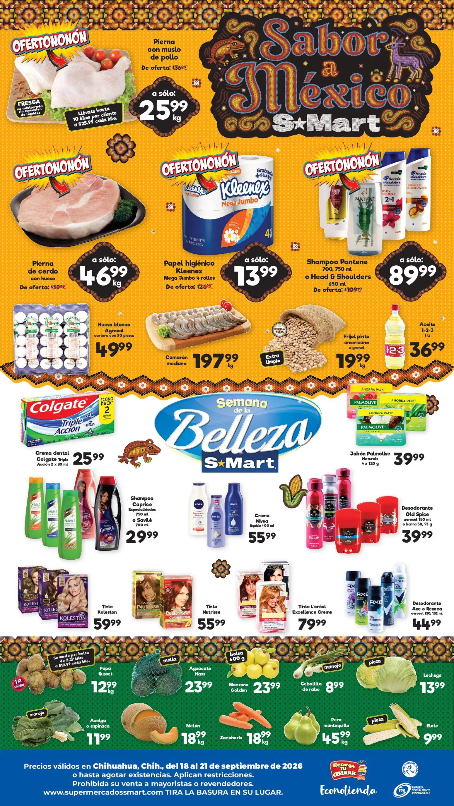 Nuevas ofertas de S-Mart válidas en toda la República Mexicana desde el 18/09/2026. ¡Encuentra las mejores ofertas en S-Mart folleto! | Página: 2 | Productos: Desodorante, Acelga, Pera, Bolsa