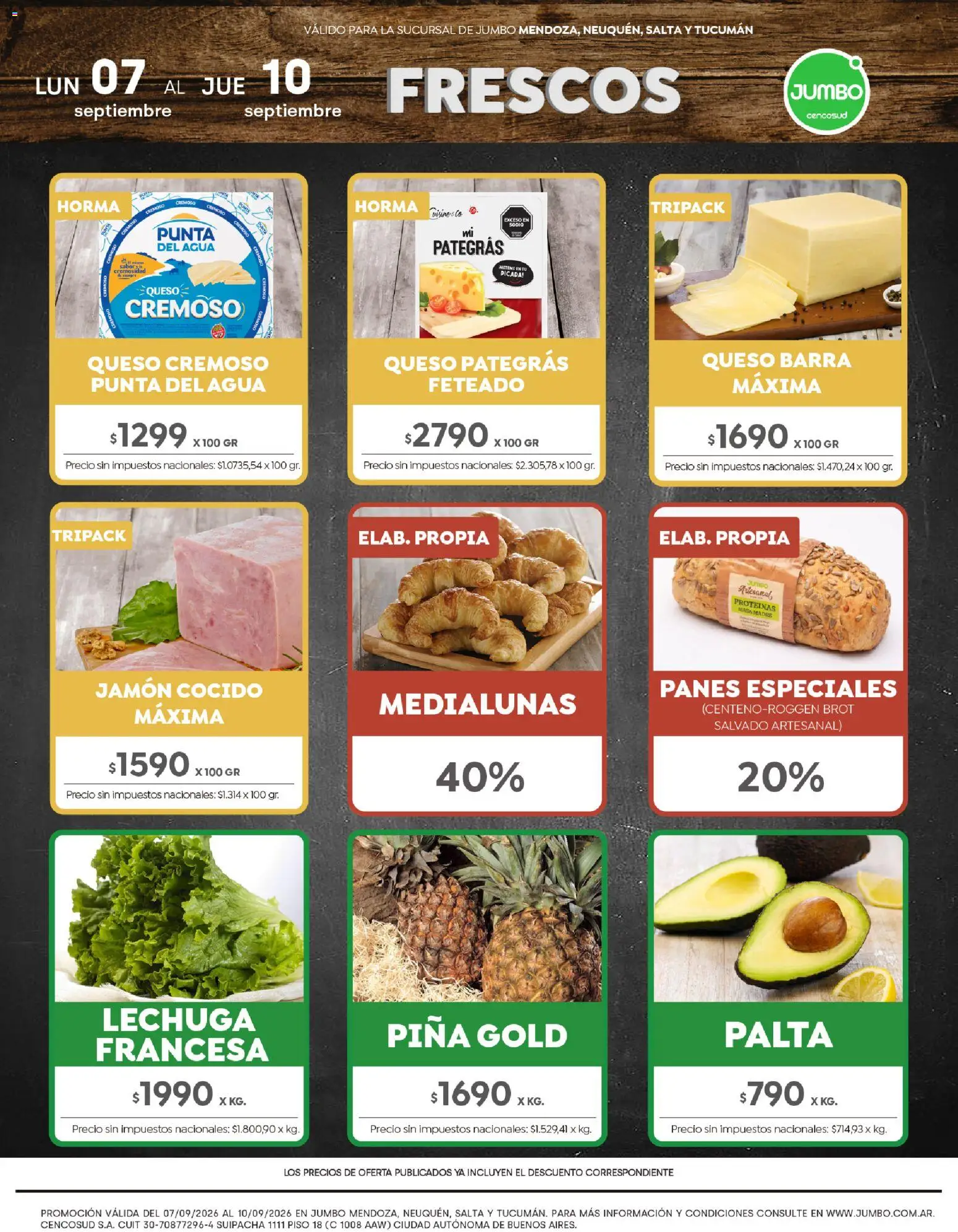 Jumbo - Ofertas | Interior │ válido desde el 07/09/2026 | Página: 1 | Productos: Masa, Jamón cocido, Lechuga, Jamón