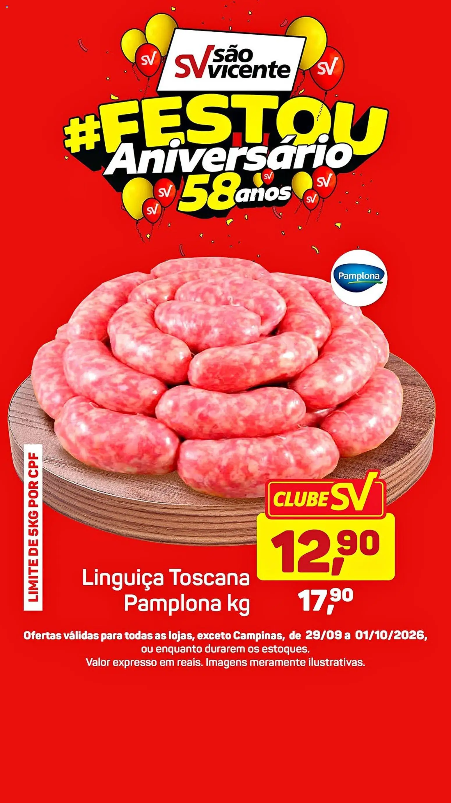 Supermercados São Vicente Folheto - válido de 29/09/2026 | Página: 3 | Produtos: Linguiça