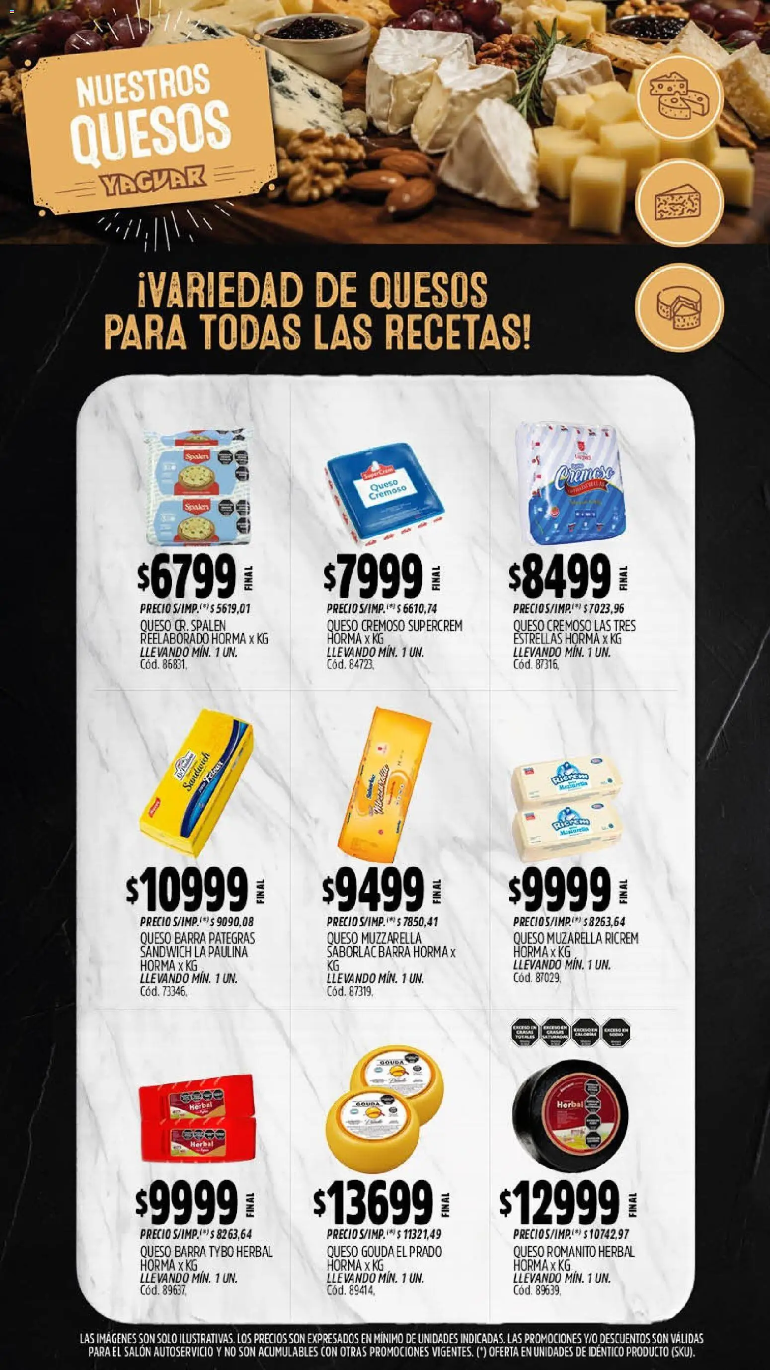 Yaguar - Oferta Semanal Córdoba │ válido desde el 07/09/2026 | Página: 8 | Productos: Queso Gouda, Muzzarella, Queso