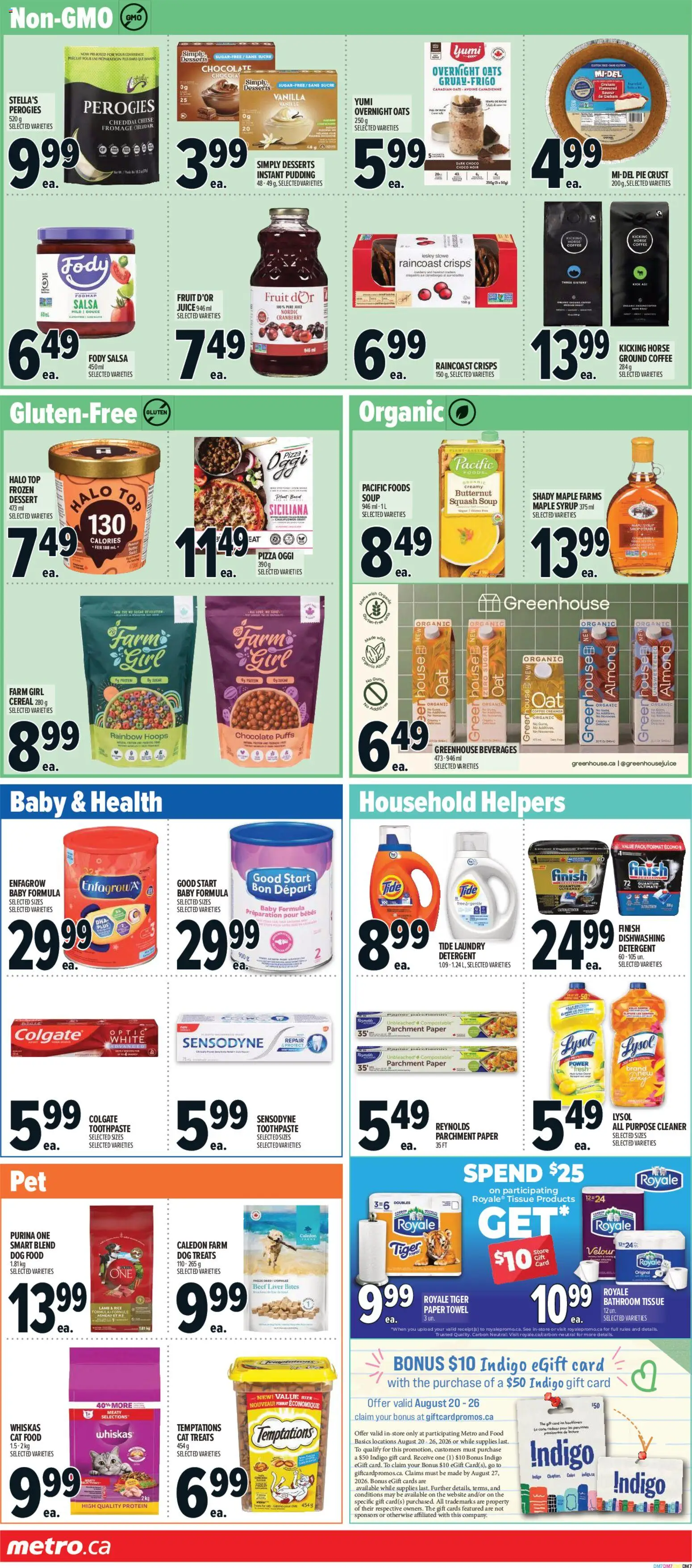Metro flyer valid from Aug 20, 2026 | Page: 10 | Products: Maple syrup, Liver, Dog food, Cheese