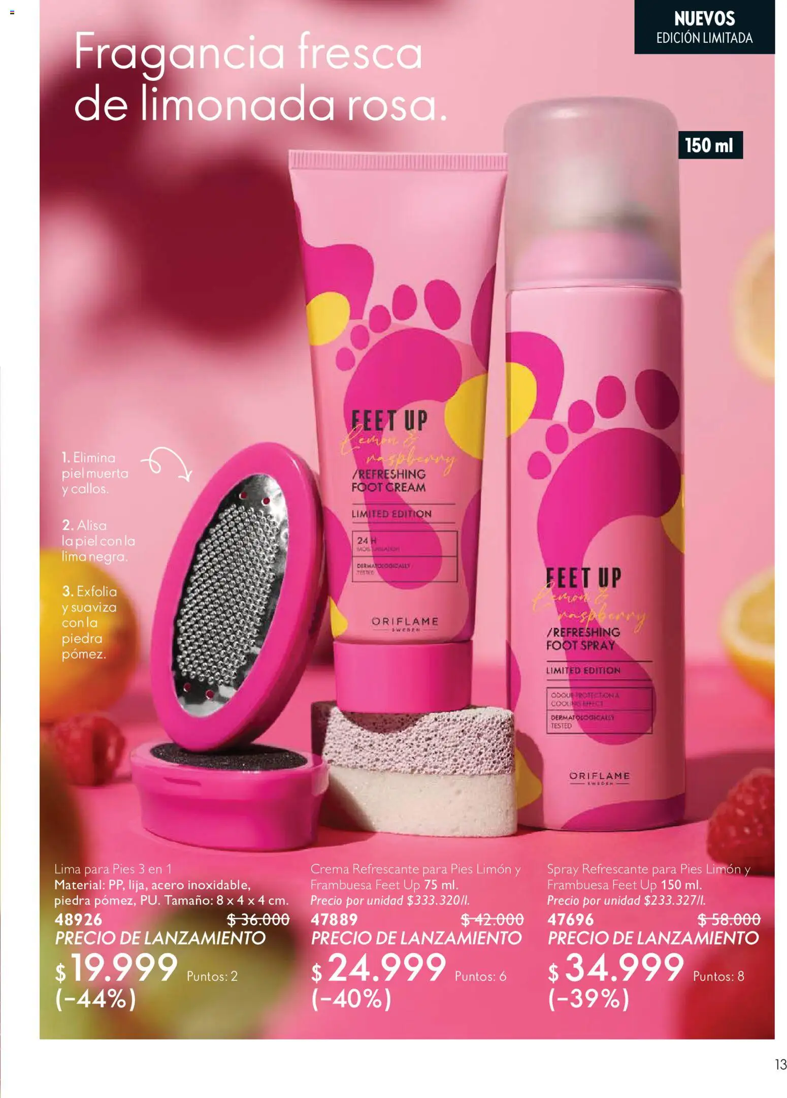 Oriflame revista - valida desde el 11/07/2026 | Página: 13 | Productos: Crema, Limón, Fragancia
