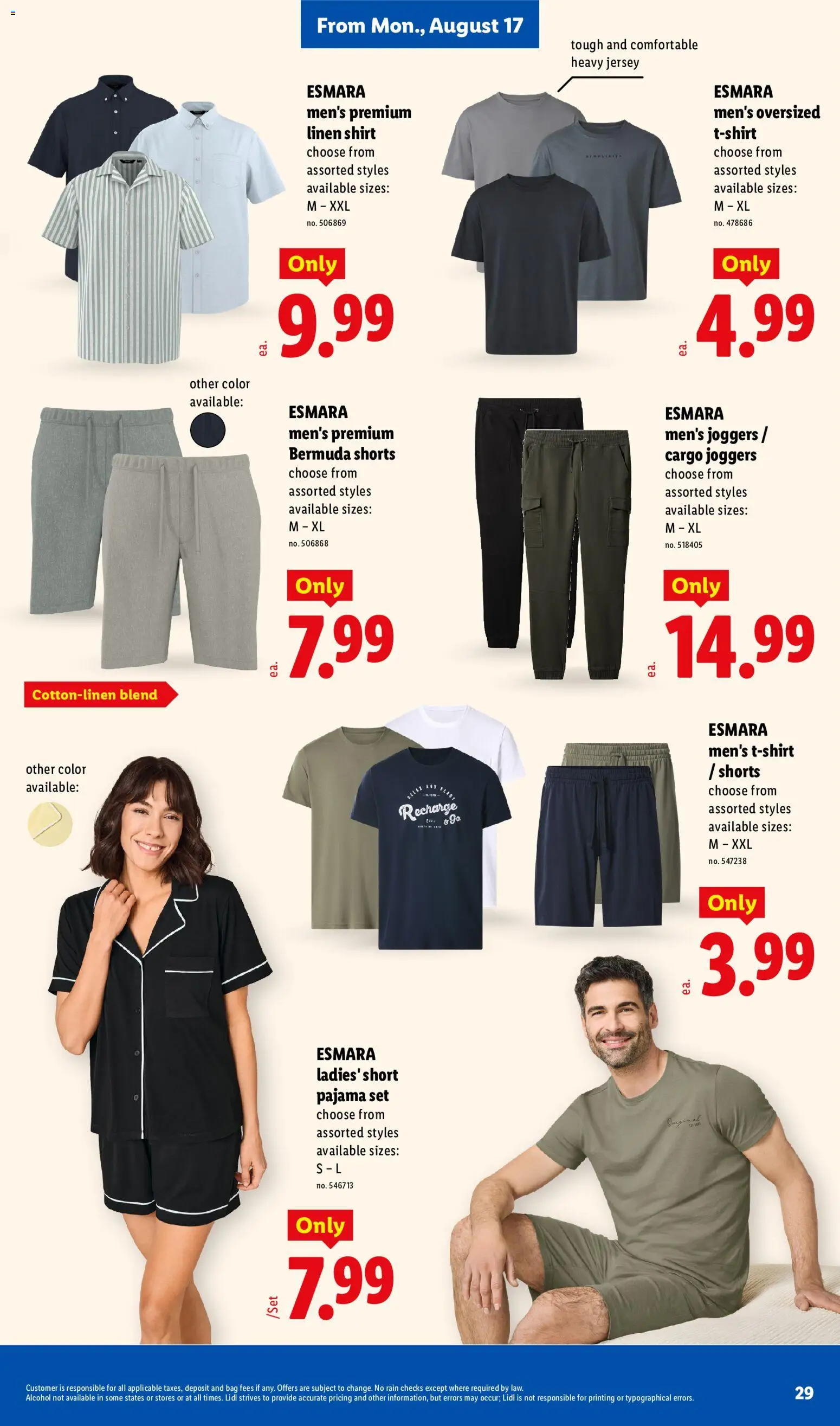 Lidl Weekly Ad - valid from 08/12/2026 | Page: 29 | Products: Alcohol, Shirt, Shorts, Bag
