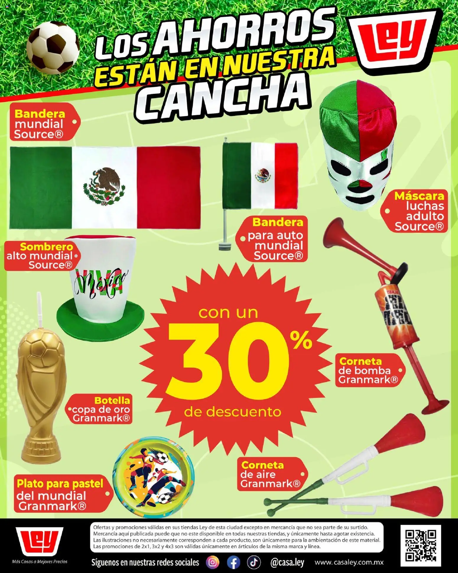 Nuevas ofertas de Casa Ley válidas en toda la República Mexicana desde el 11.06.2026. ¡Encuentra las mejores ofertas en Casa Ley folleto Día del Padre con Con Mundial 2026! | Página: 35 | Productos: Sombrero, Máscara, Pastel, Botella