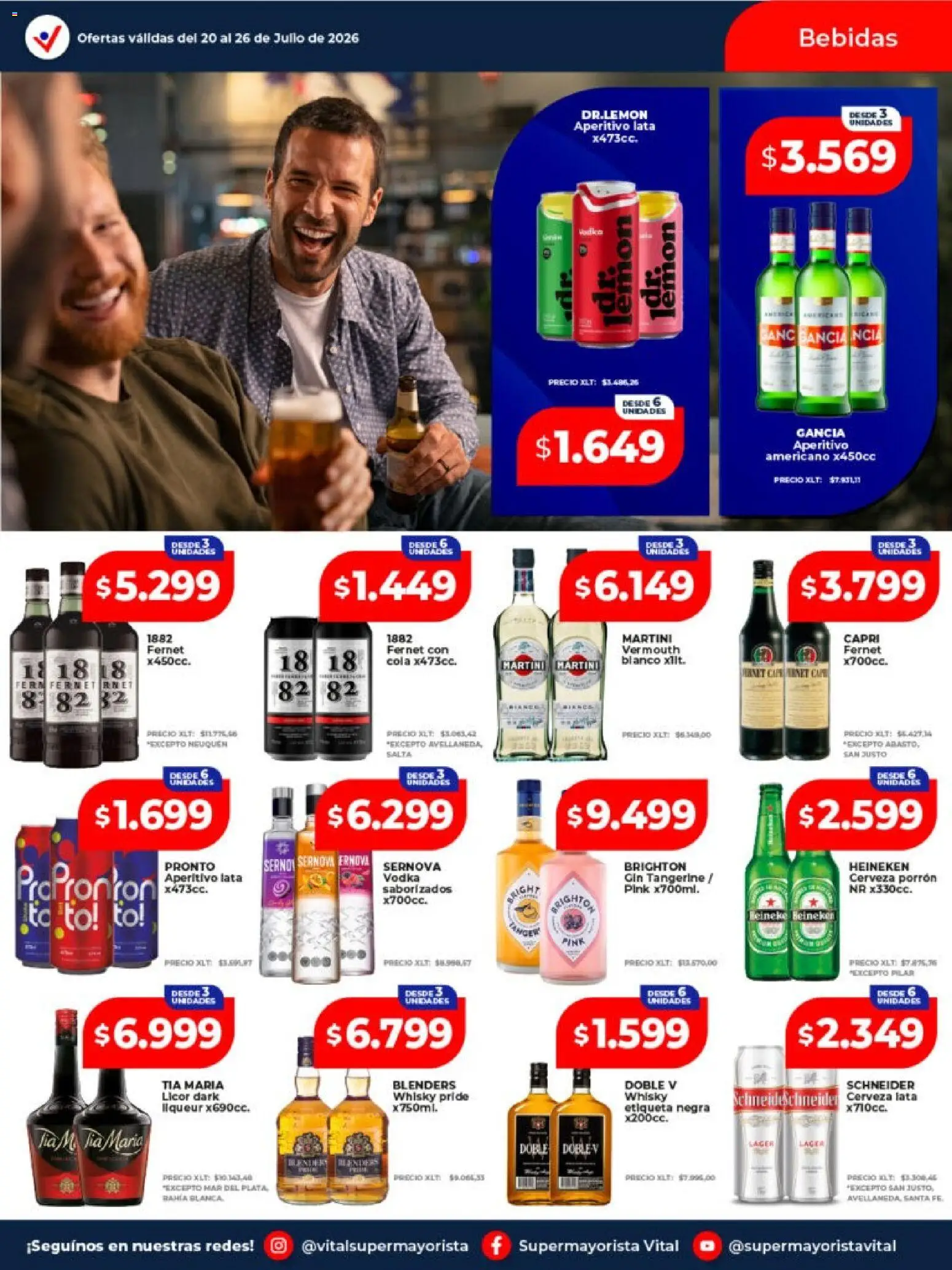 Vital - Ofertas │ válido desde el 20/07/2026 | Página: 13 | Productos: Vodka, Whisky, Fernet, Cerveza
